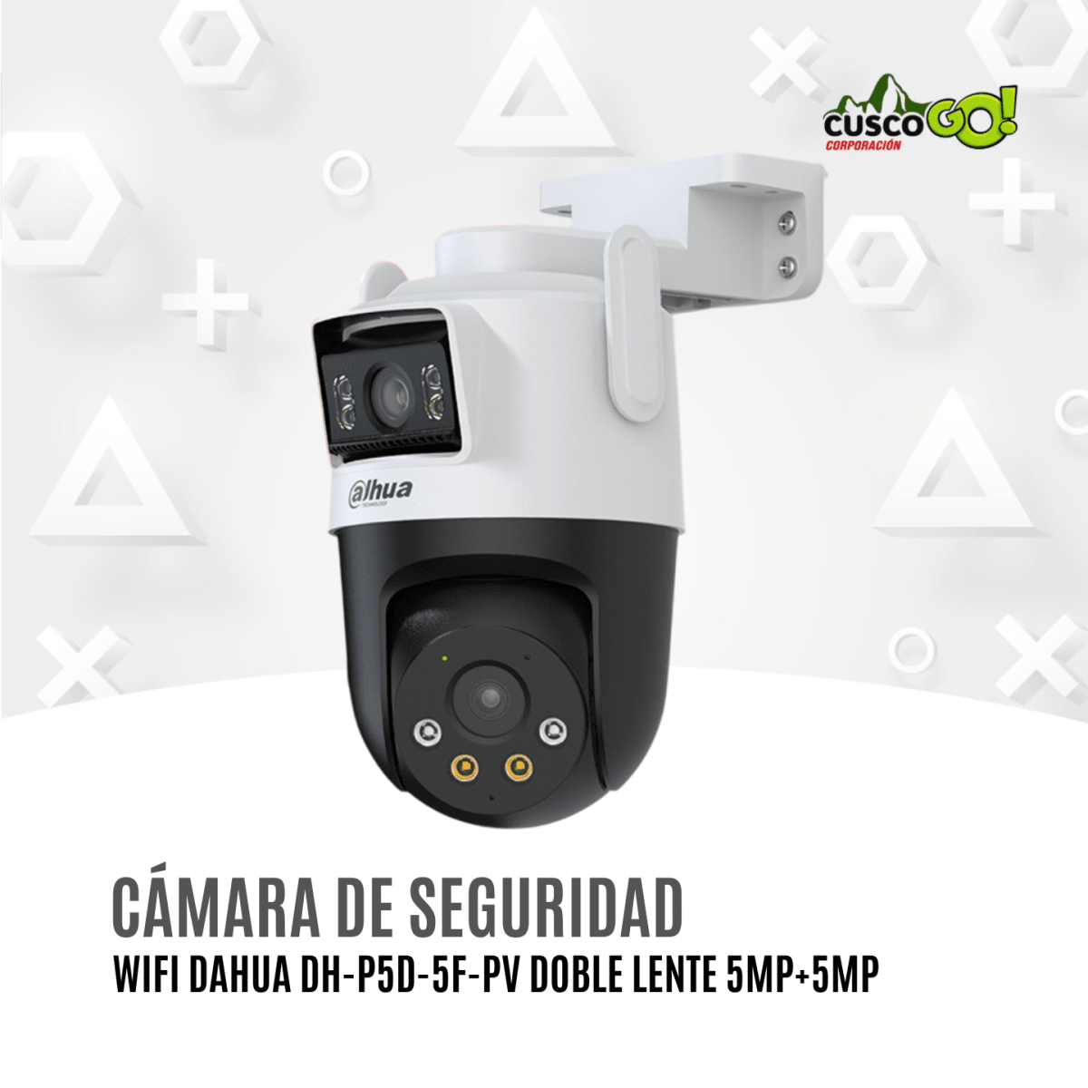 Cámara Wi-Fi Dahua DH-P5D-5F-PV Doble Lente 5MP para Exterior 0