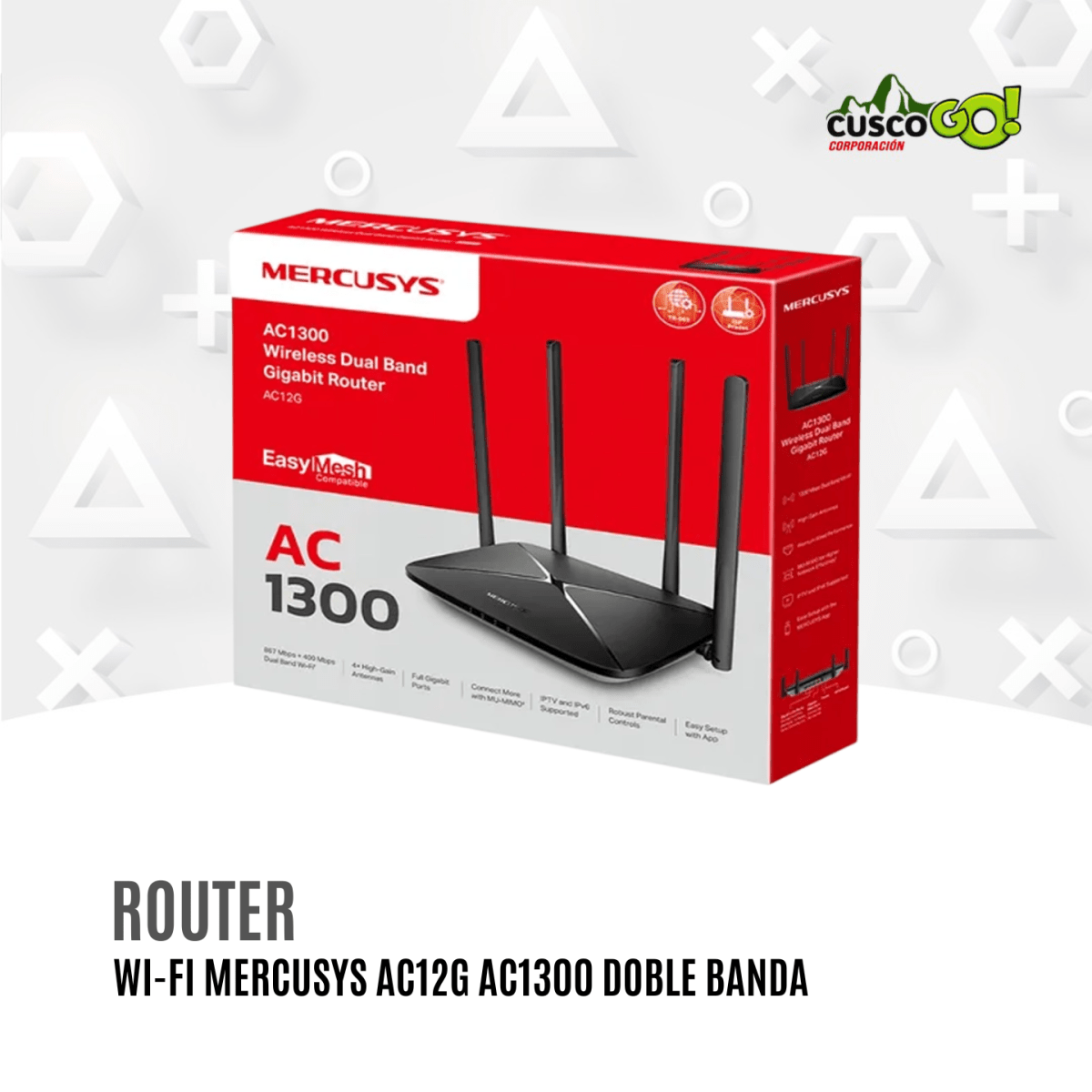 Router Wi-Fi Mercusys AC12G AC1300 Doble Banda3