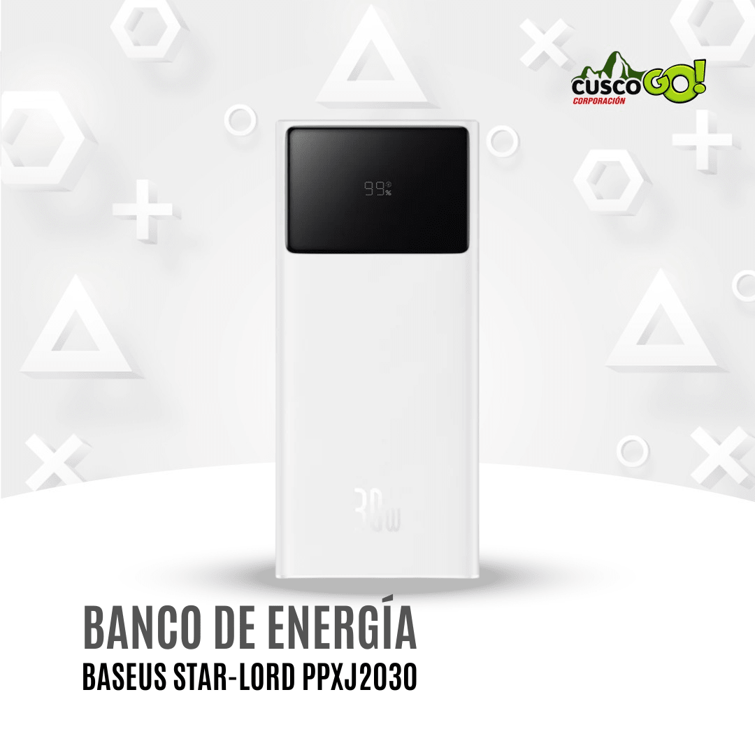 POWER BANK BASEUS STAR-LORD CON PANTALLA DIGITAL DE CARGA RÁPIDA DE 20 000 MAH Y 30 W 0
