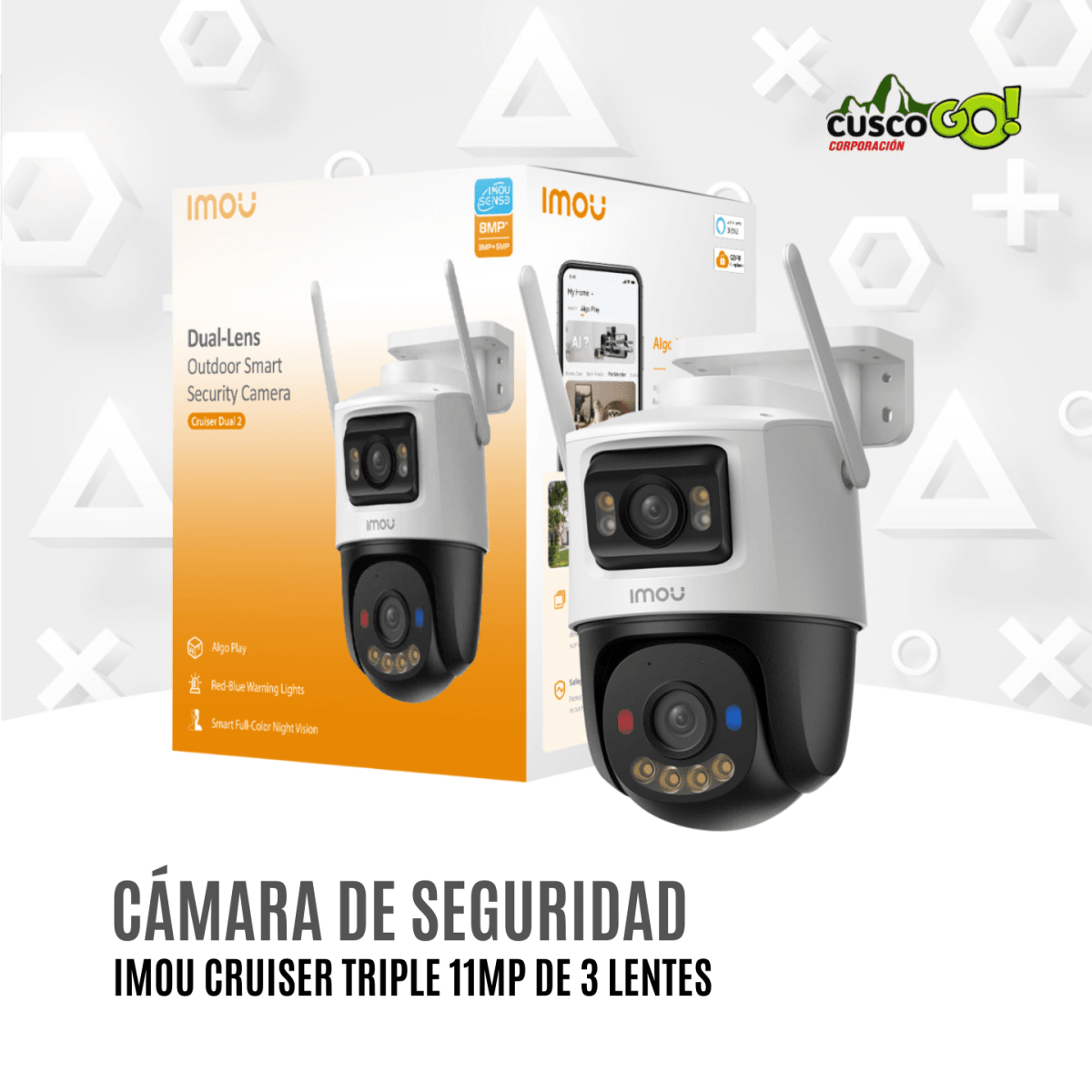 Camara de Seguridad Imou Cruiser Triple 11MP con 3 Lentes3