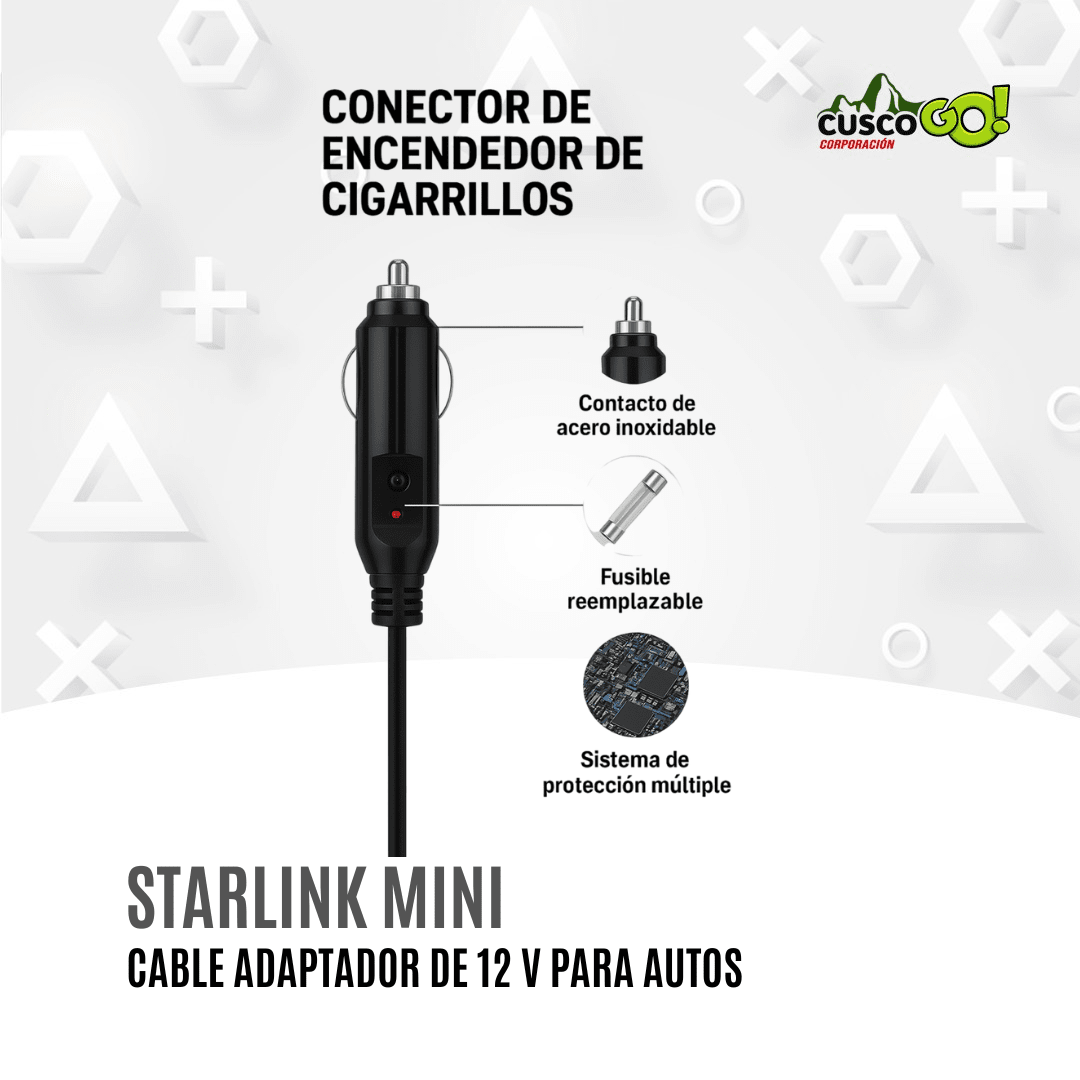 CABLE ADAPTADOR DE 12V PARA STARLINK MINI ADECUADO PARA AUTOS4