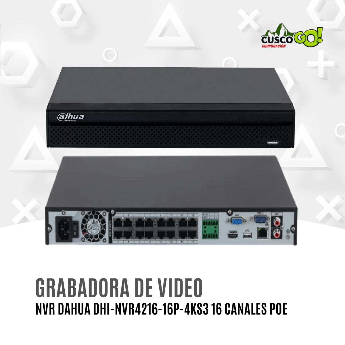 NVR Dahua DHI-NVR4216-16P-4KS3 de 16 Canales PoE3