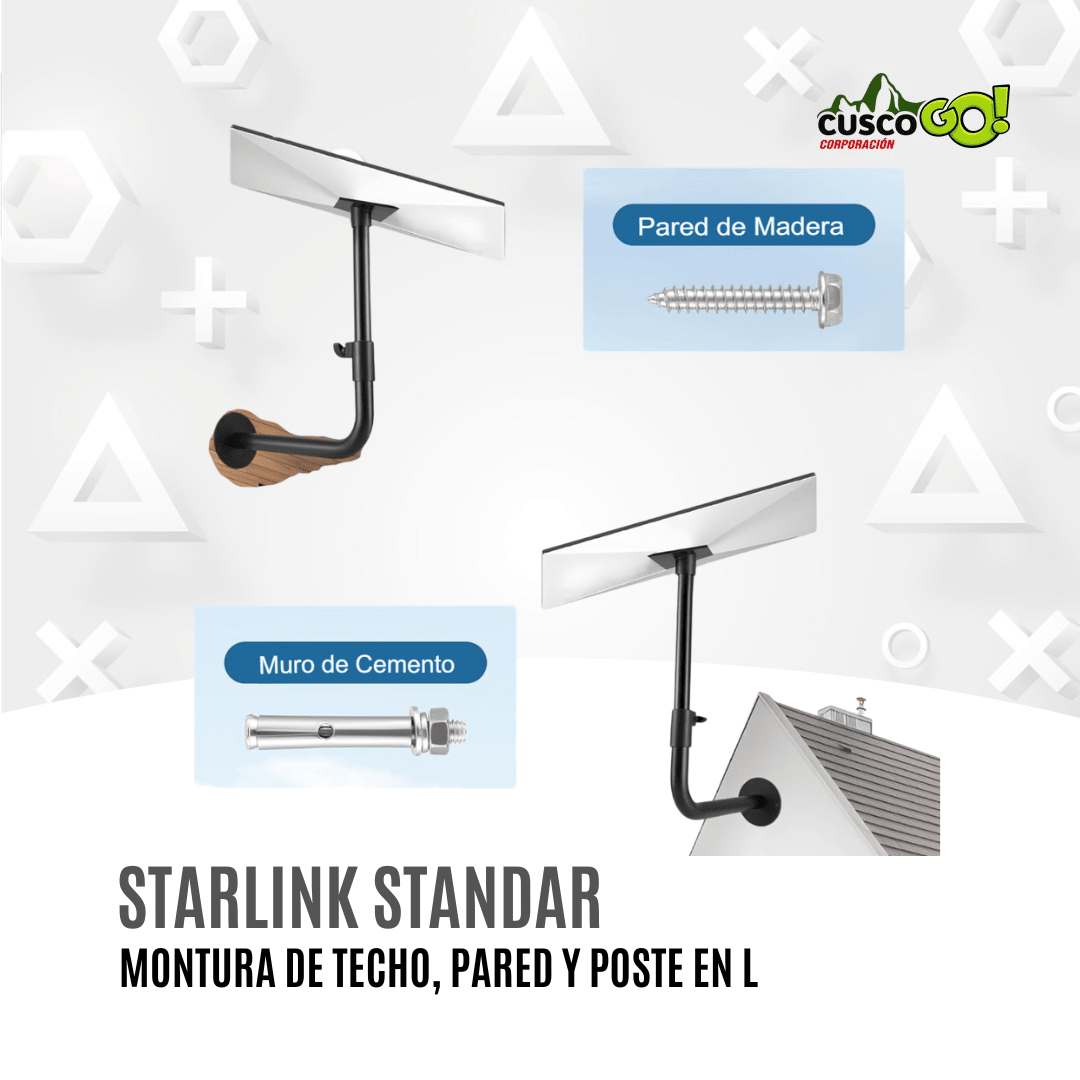 MONTURA STARLINK GEN 3, MONTAJE EN TECHO, PARED Y POSTE2