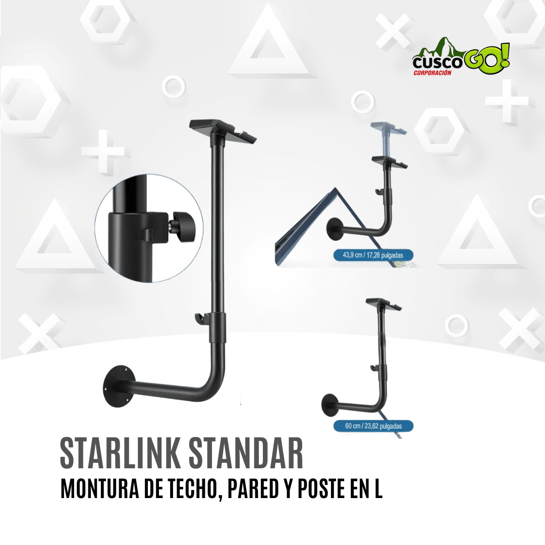 MONTURA STARLINK GEN 3, MONTAJE EN TECHO, PARED Y POSTE3