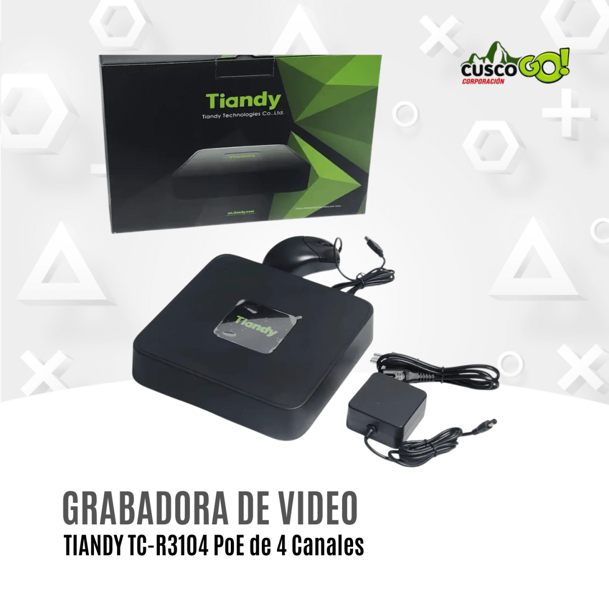 NVR Tiandy TC-R3104 PoE de 4 Canales Soporta HDD hasta 6TB3