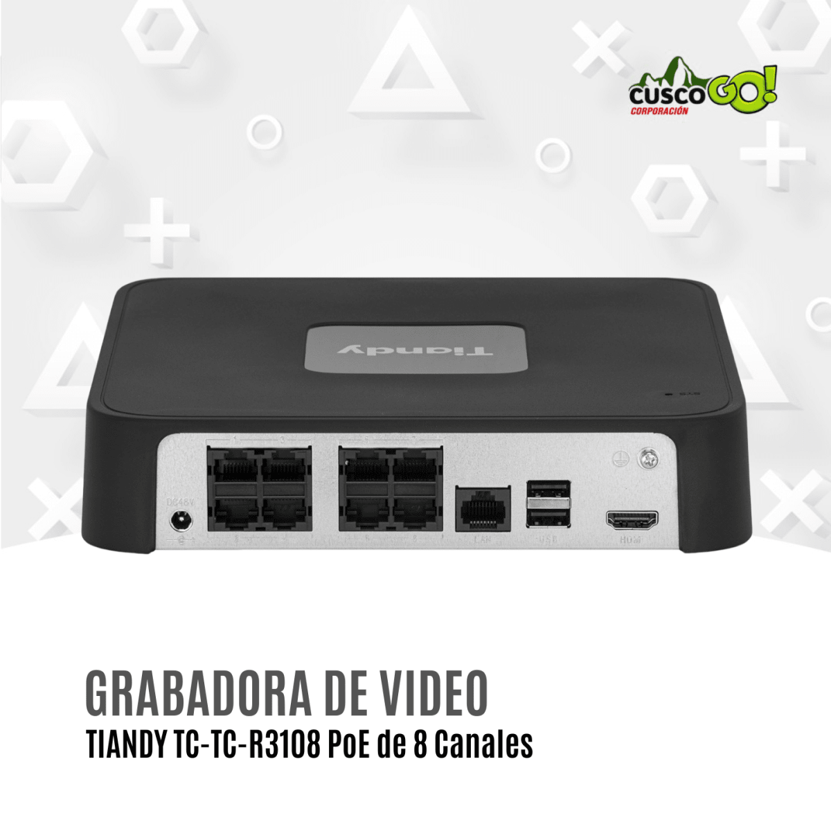 NVR Tiandy TC-R3108 PoE 8 Canales Soporta 6TB ONVIF2