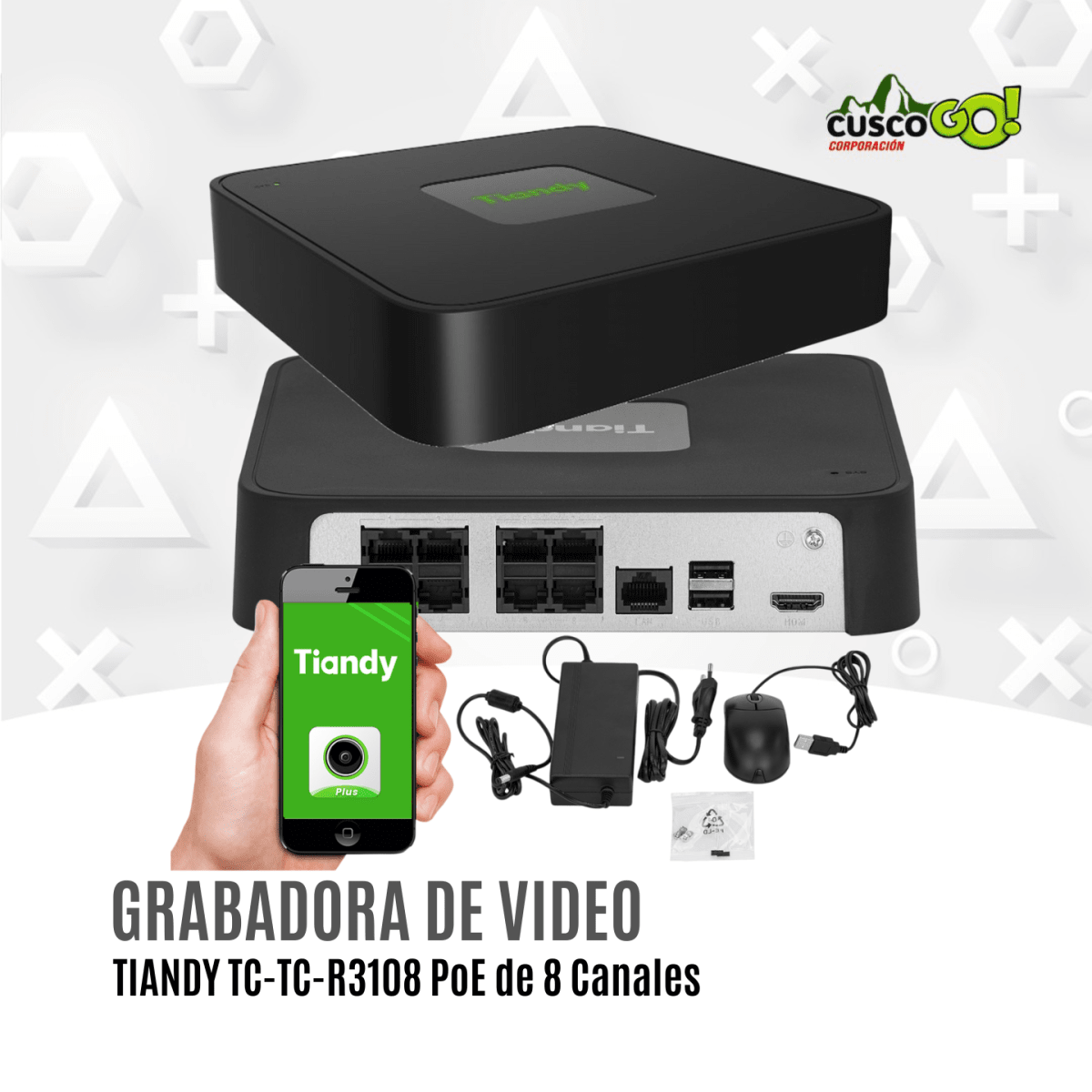 NVR Tiandy TC-R3108 PoE 8 Canales Soporta 6TB ONVIF3