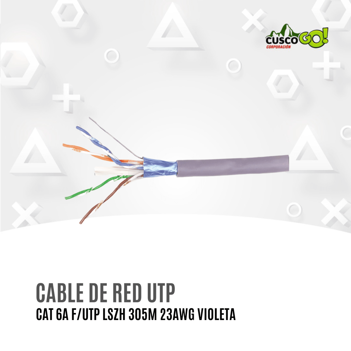 Cable de Red Cat 6A F/UTP LSZH 305m 23AWG Violeta 0