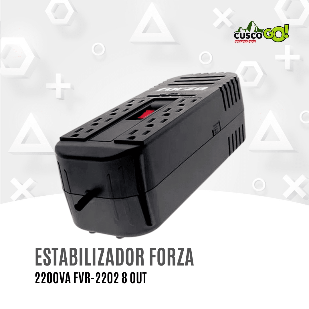Forza FVR-2202 AVR – Regulador y Estabilizador de Voltaje 2200VA (1100W) 8 Salidas 220V2