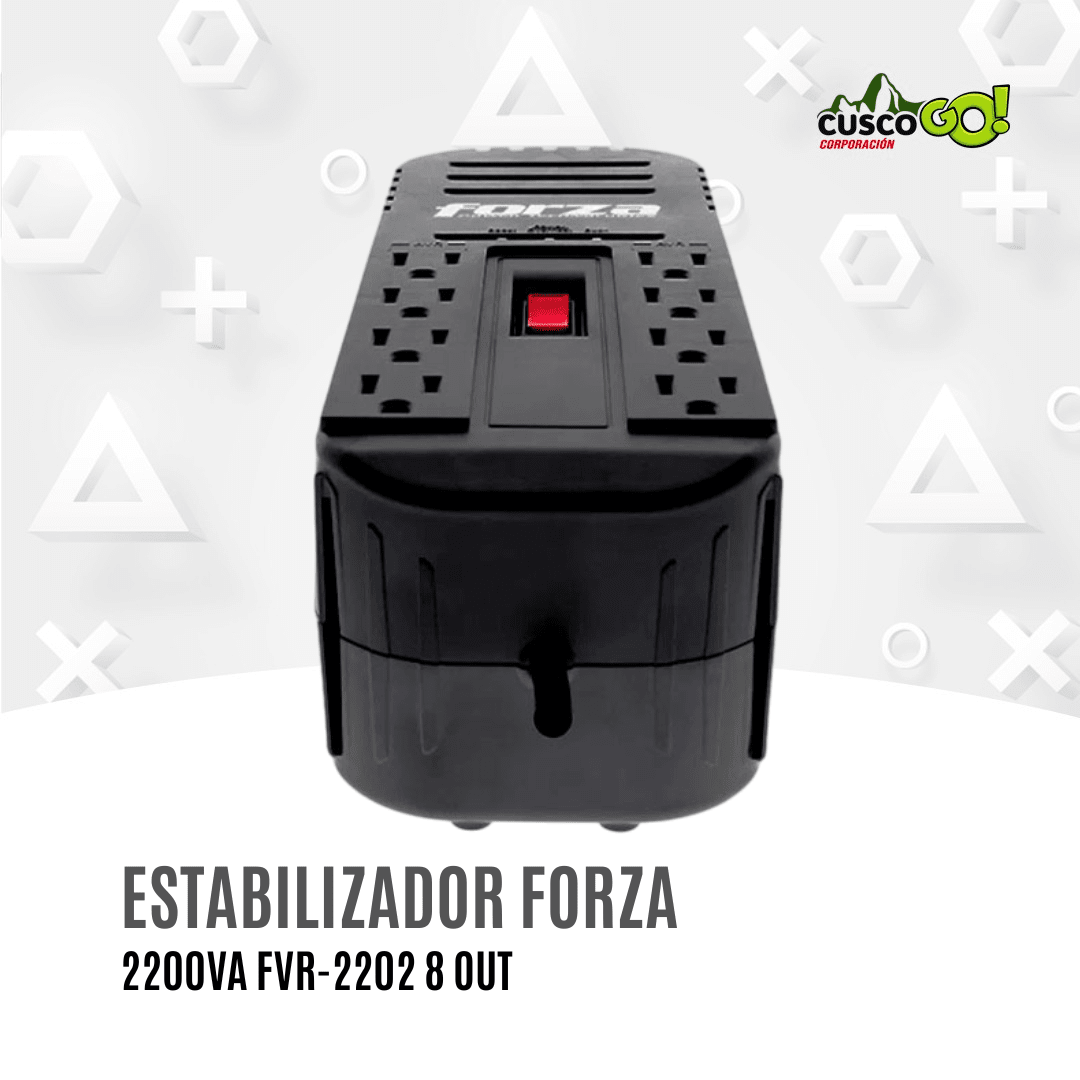 Forza FVR-2202 AVR – Regulador y Estabilizador de Voltaje 2200VA (1100W) 8 Salidas 220V3