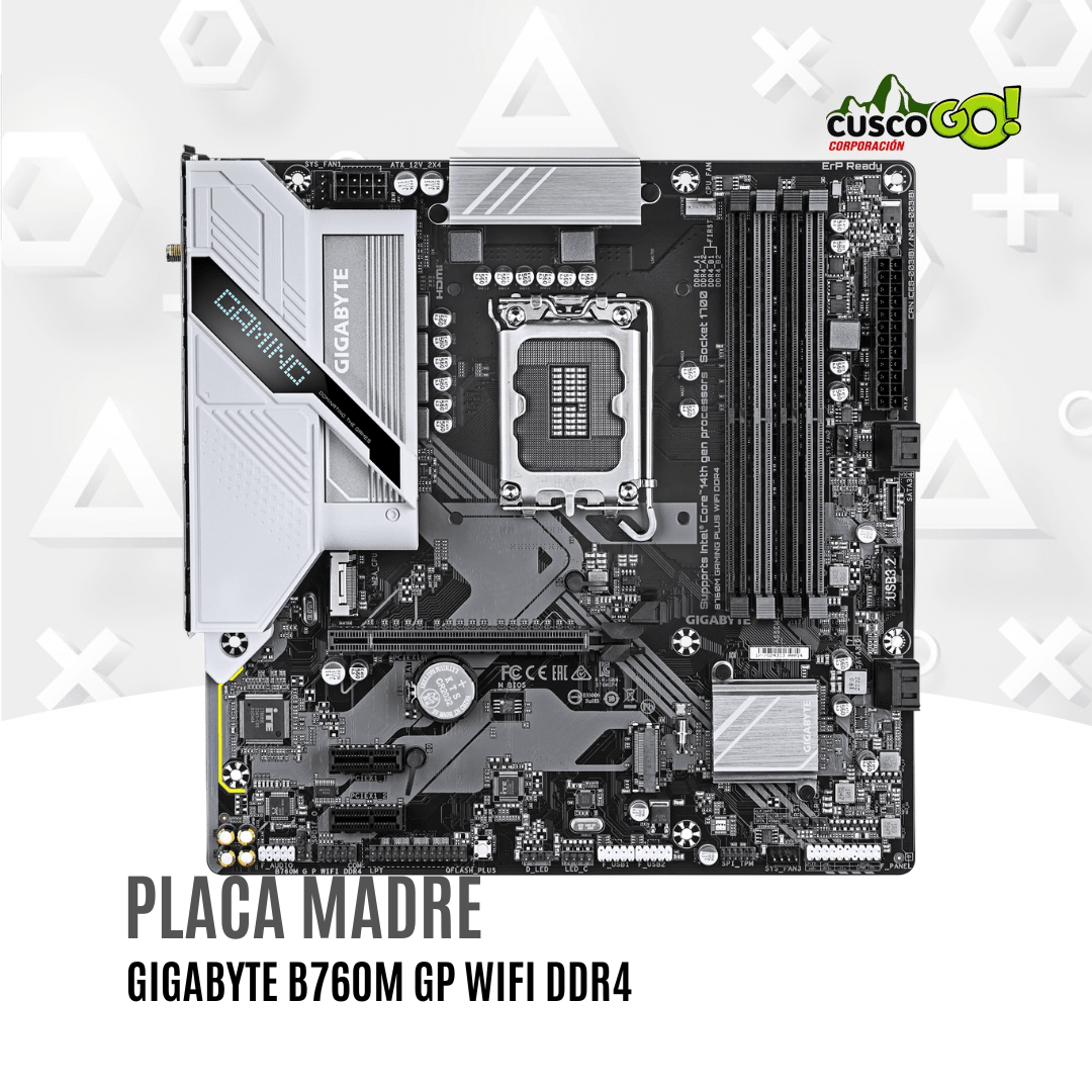 Placa Madre Gigabyte B760M Gaming Plus WiFi DDR4 – Intel B760 Micro ATX 4 DIMMs2