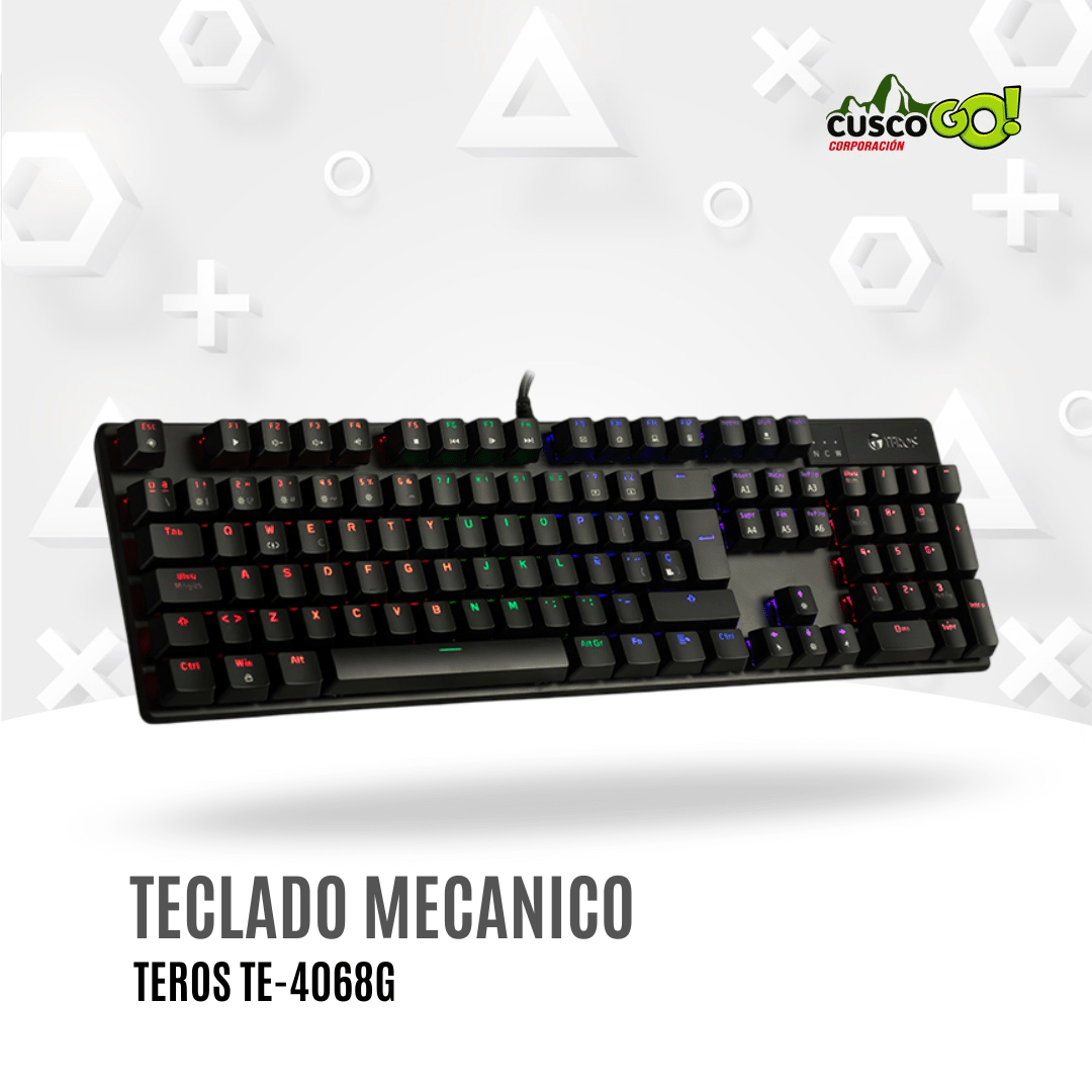 Teclado mecánico Teros TE-4068G RGB Rainbow USB HI-SPEED en Español 0