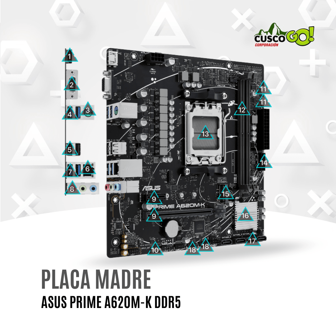 Placa madre ASUS Prime A620M-K DDR5 AM5 Micro ATX A6202
