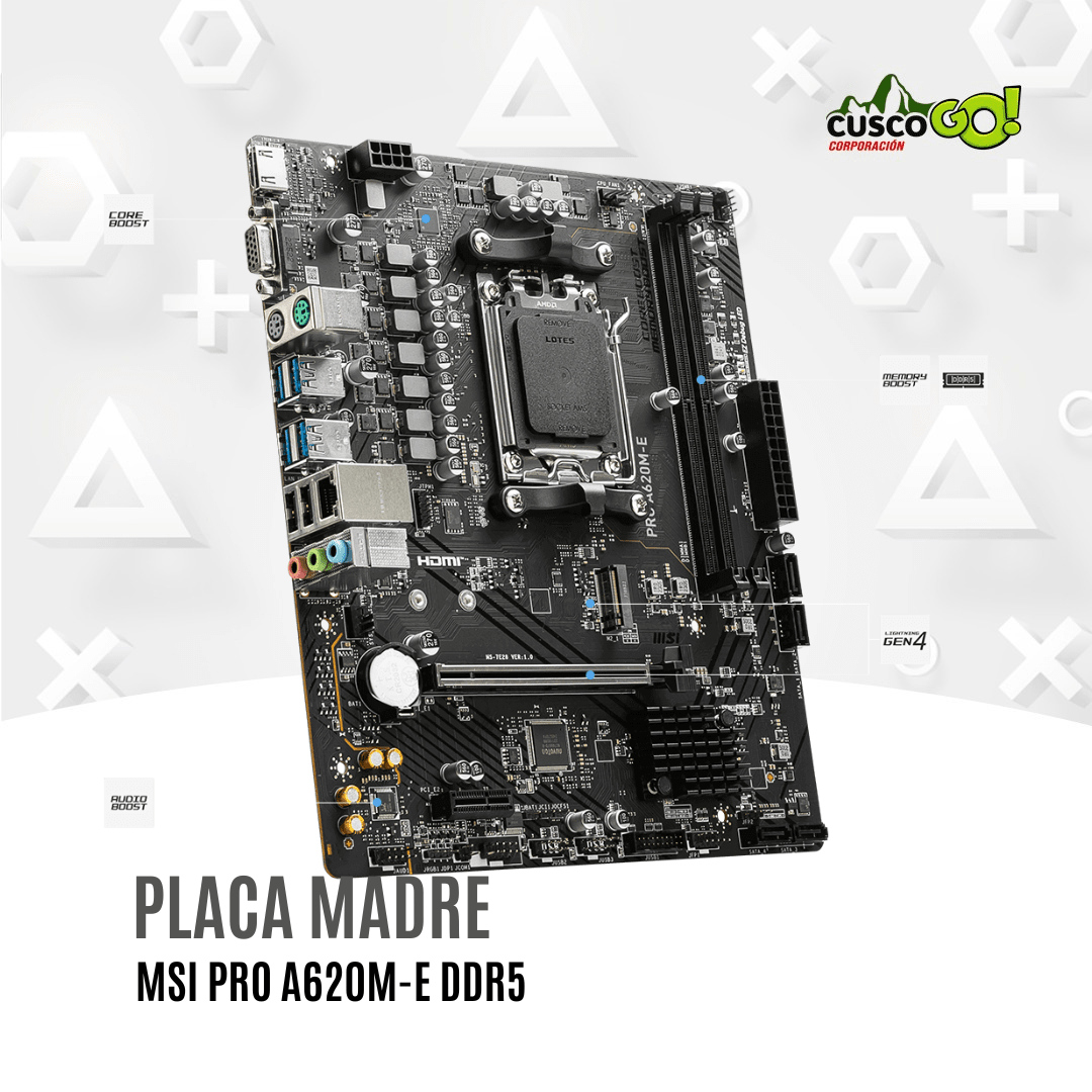 PLACA MADRE MSI PRO A620M-E AM5 DDR5 MICRO ATX A6203