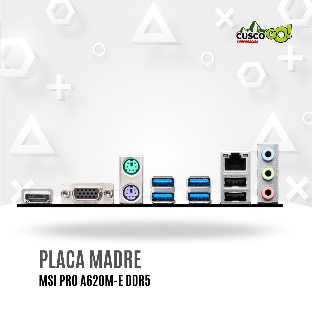 PLACA MADRE MSI PRO A620M-E AM5 DDR5 MICRO ATX A6204
