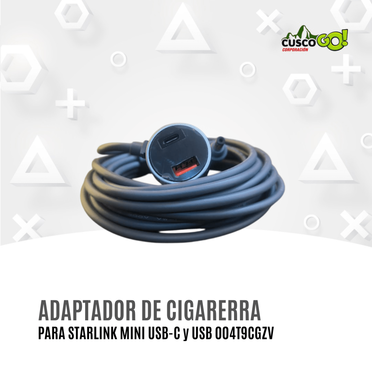 Adaptador de Cigarrera para Starlink Mini USB-C y USB2