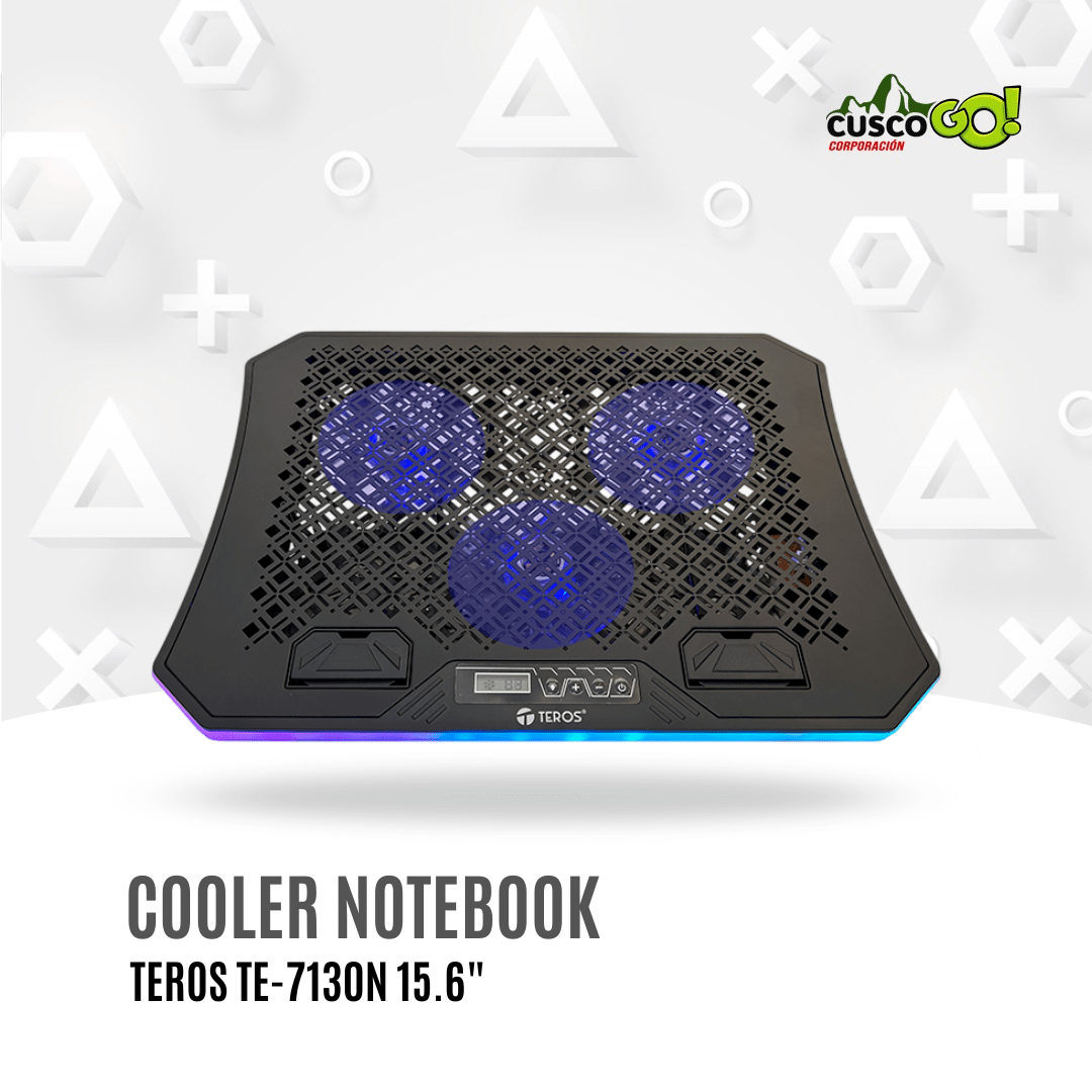 Cooler para laptop Teros TE-7130N 3 ventiladores RGB hasta 19 pulgadas2
