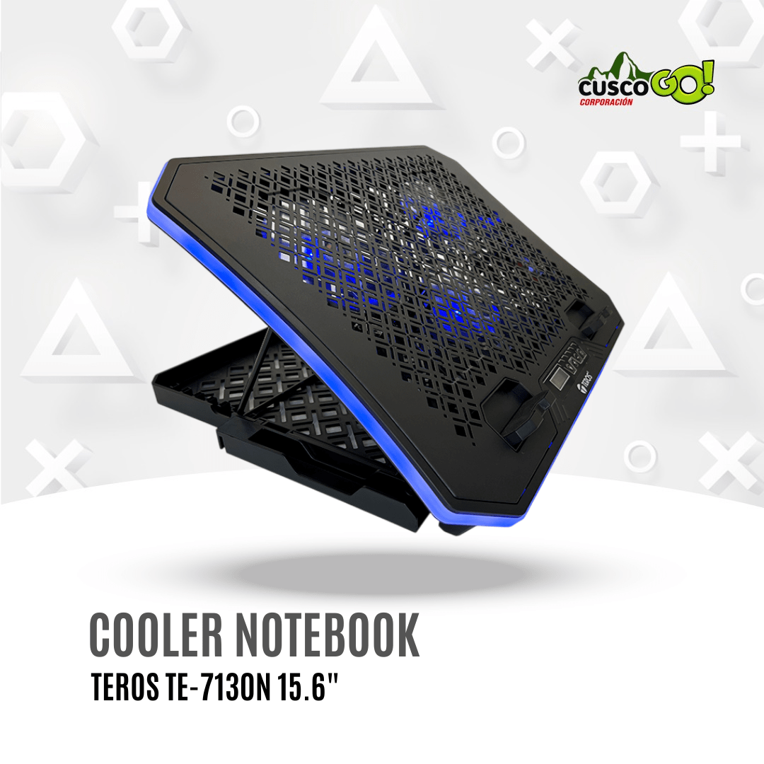 Cooler para laptop Teros TE-7130N 3 ventiladores RGB hasta 19 pulgadas3
