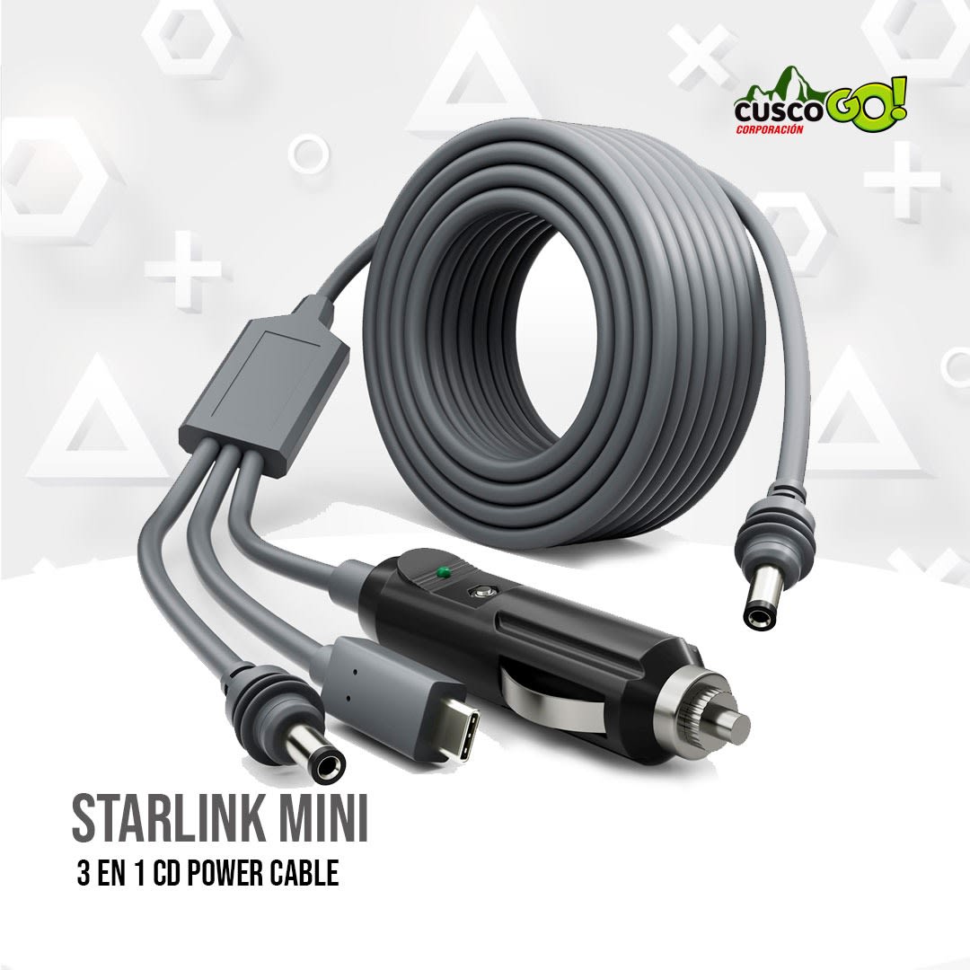CABLE DE 10 M 3 EN 1 DE STARLINK MINI DE ALTA VELOCIDAD PARA COCHE2