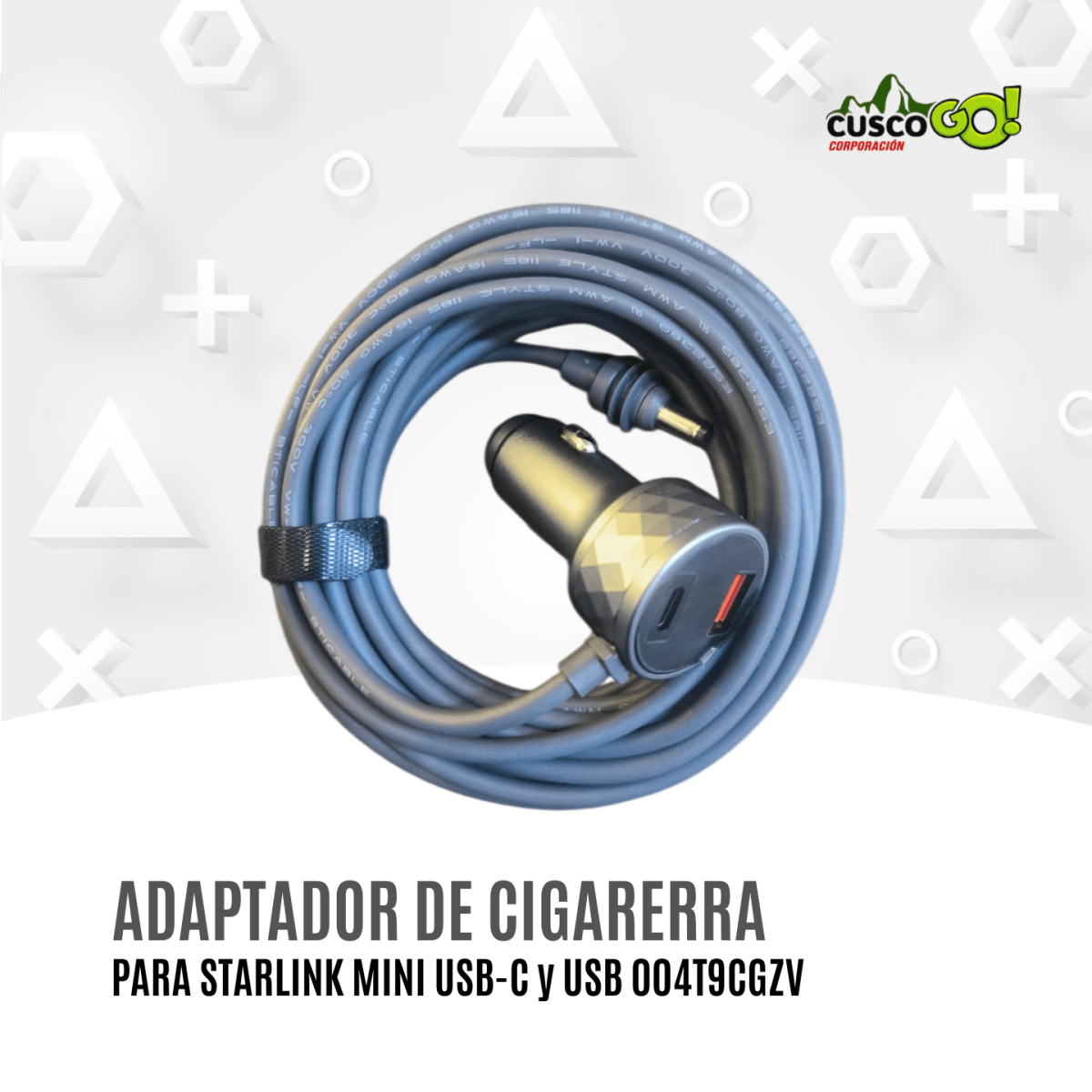 Adaptador de Cigarrera para Starlink Mini USB-C y USB3