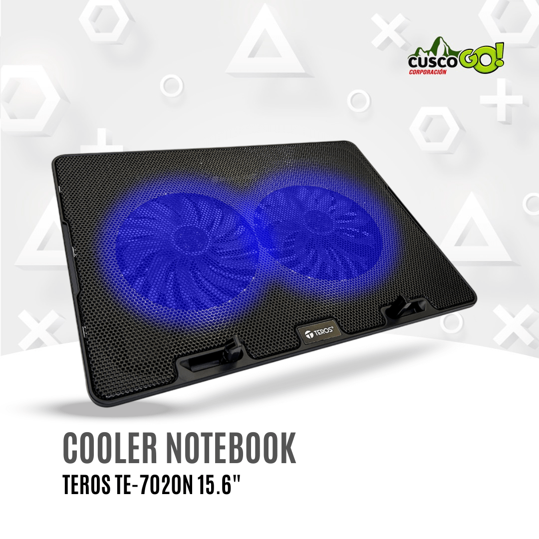 Cooler para laptop Teros TE-7020N 2 ventiladores USB hasta 15 pulgadas 0