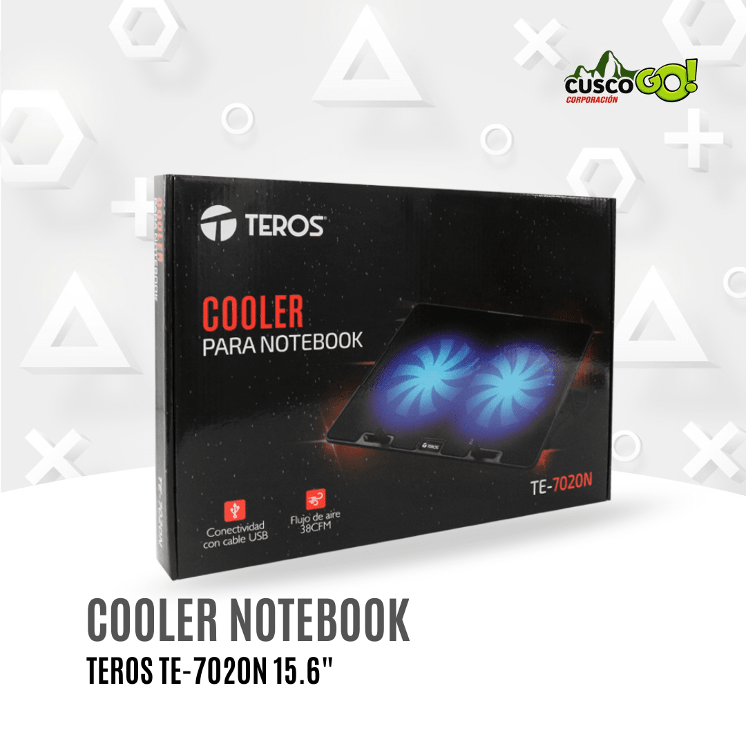 Cooler para laptop Teros TE-7020N 2 ventiladores USB hasta 15 pulgadas3