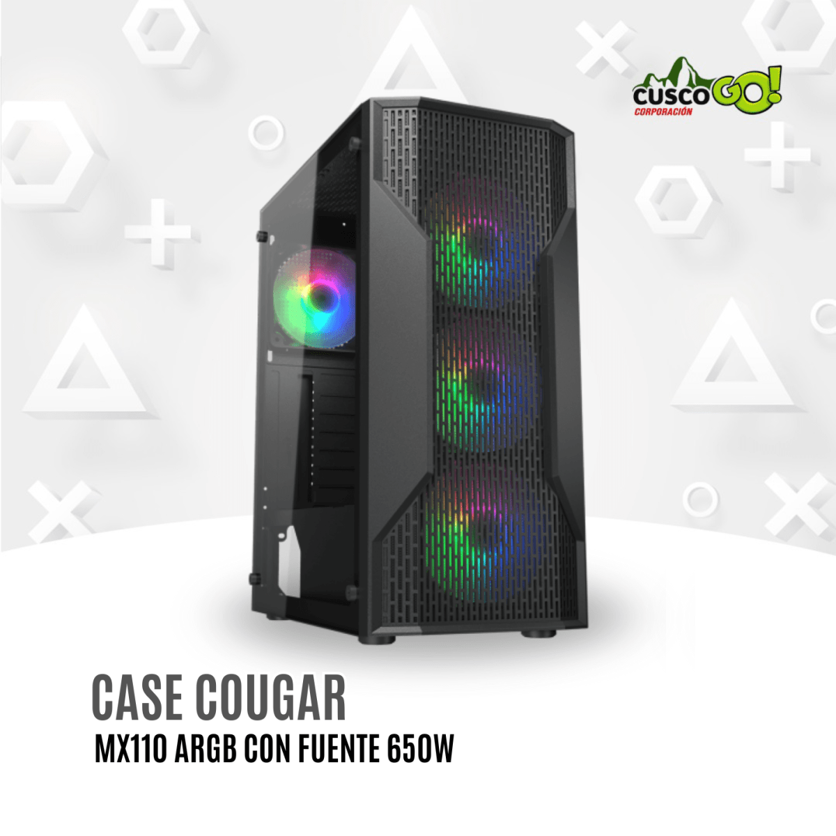 Case Gamer Cougar MX110 ARGB con Fuente 650W 0