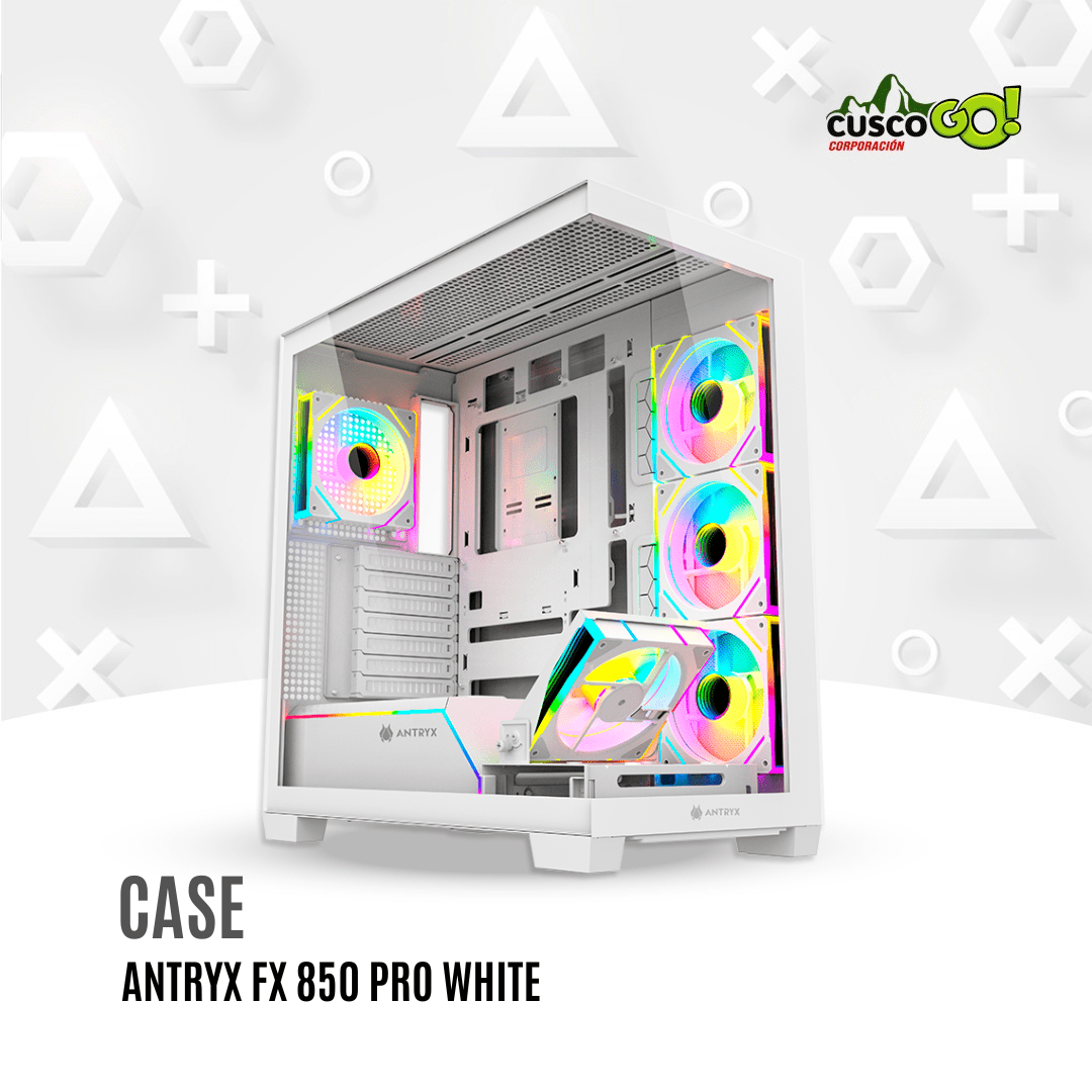 Case Antryx FX 850 Pro White Mid Tower Infinity ARGB con 5 Ventiladores 0