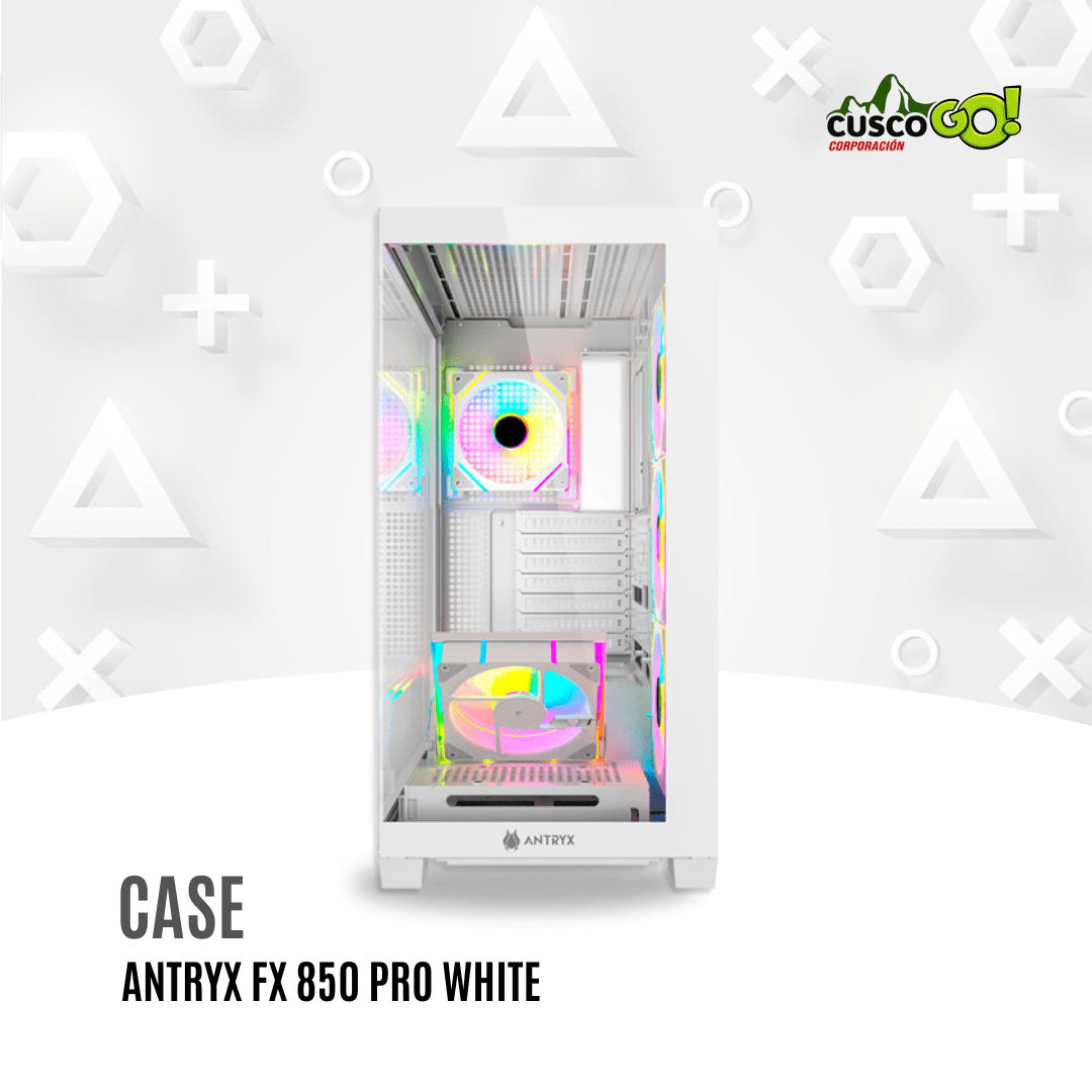 Case Antryx FX 850 Pro White Mid Tower Infinity ARGB con 5 Ventiladores2