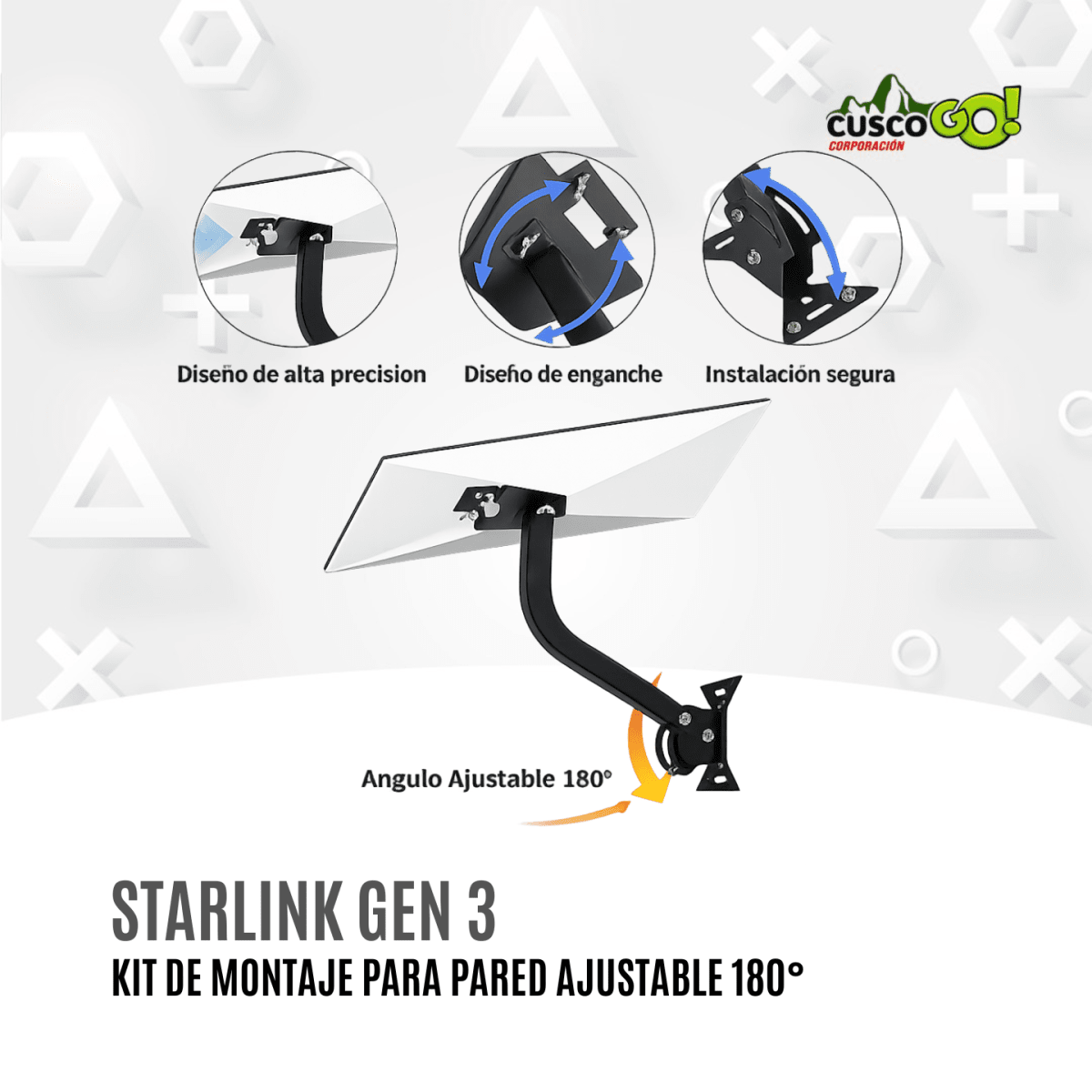Kit de Montaje en Pared Starlink Gen 3 con Adaptador de Tubo2