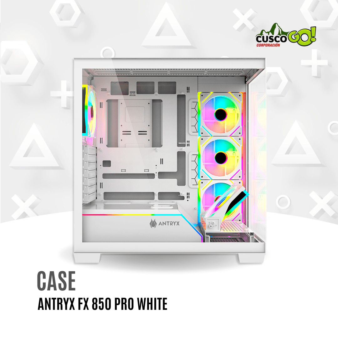 Case Antryx FX 850 Pro White Mid Tower Infinity ARGB con 5 Ventiladores3
