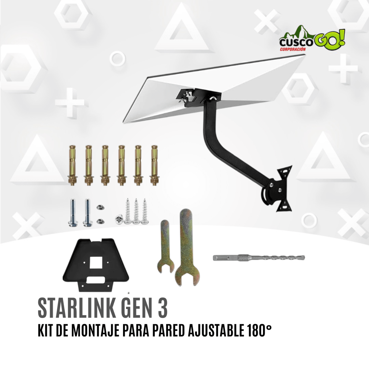 Kit de Montaje en Pared Starlink Gen 3 con Adaptador de Tubo 0