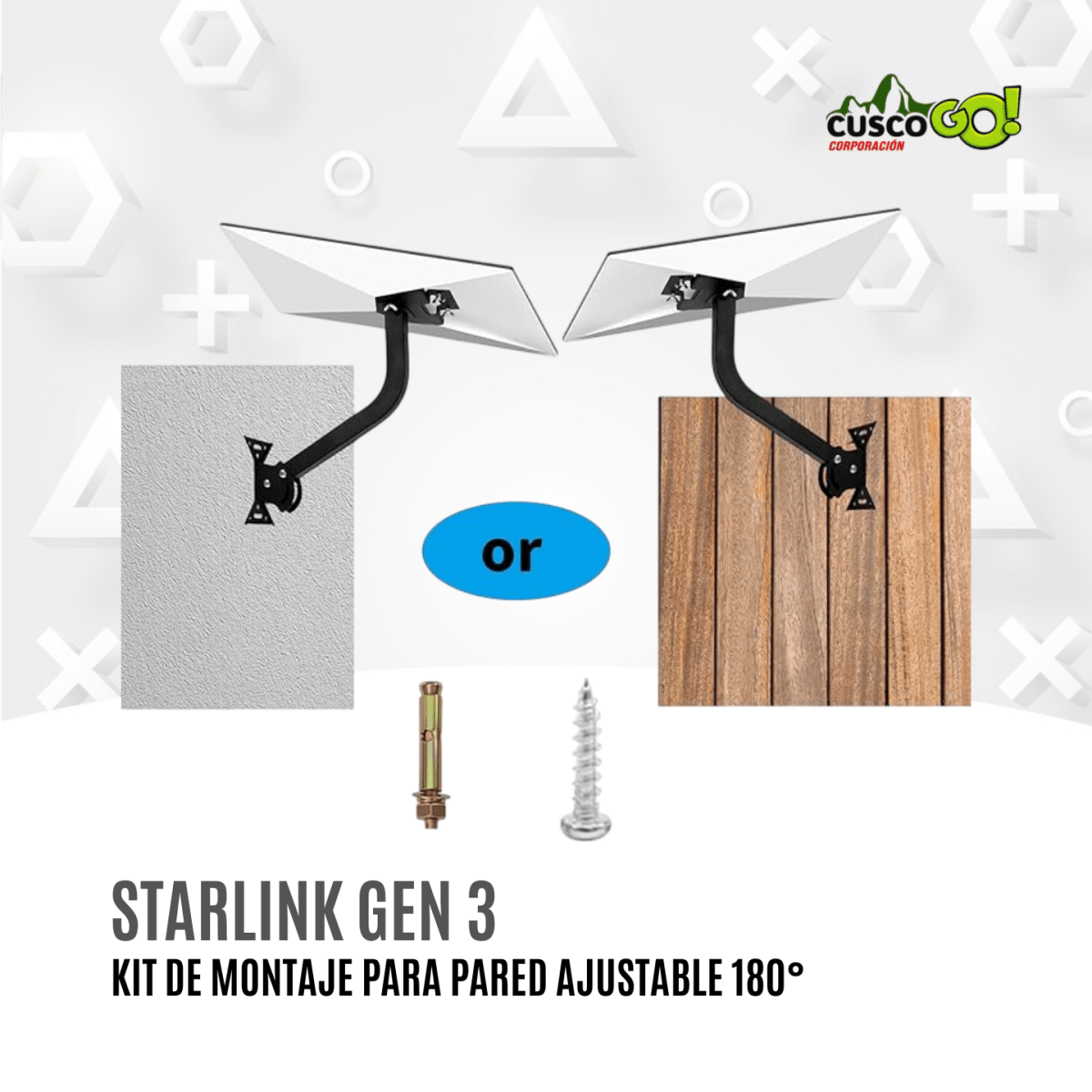 Kit de Montaje en Pared Starlink Gen 3 con Adaptador de Tubo3