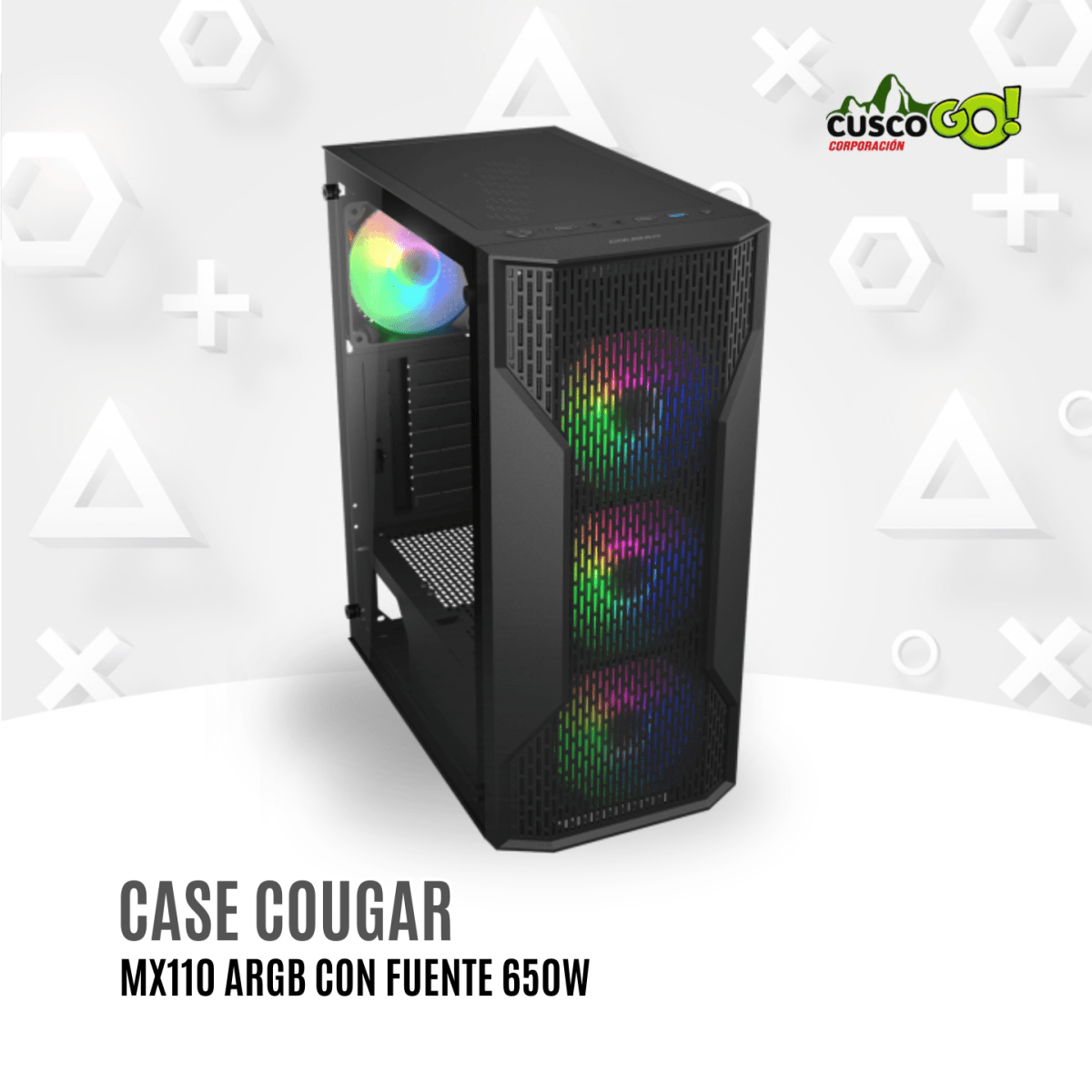 Case Gamer Cougar MX110 ARGB con Fuente 650W2