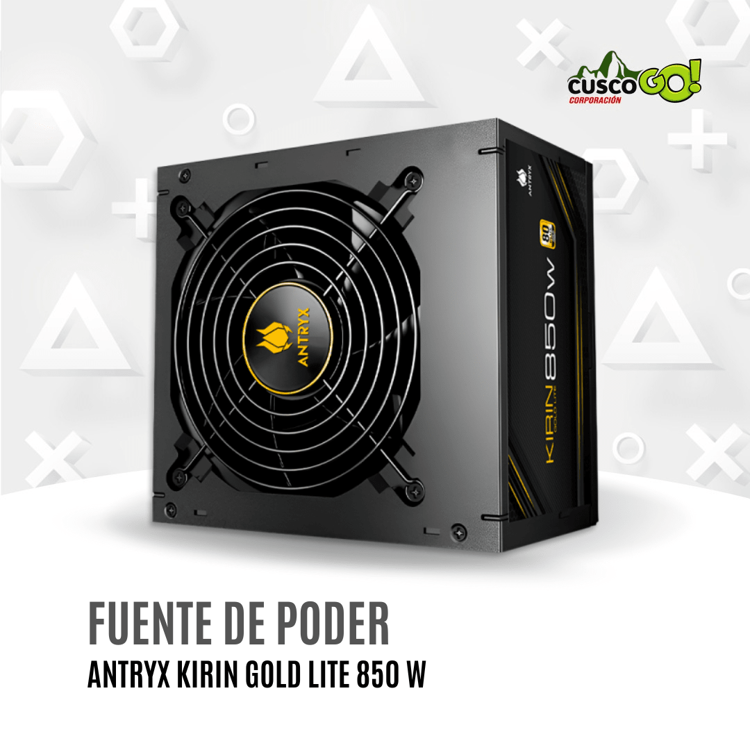 Fuente de poder ATX 850W certificada 80 Plus Gold Antryx Kirin Gold Lite3