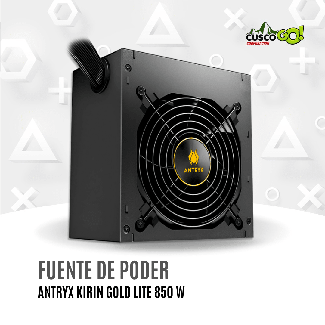 Fuente de poder ATX 850W certificada 80 Plus Gold Antryx Kirin Gold Lite4