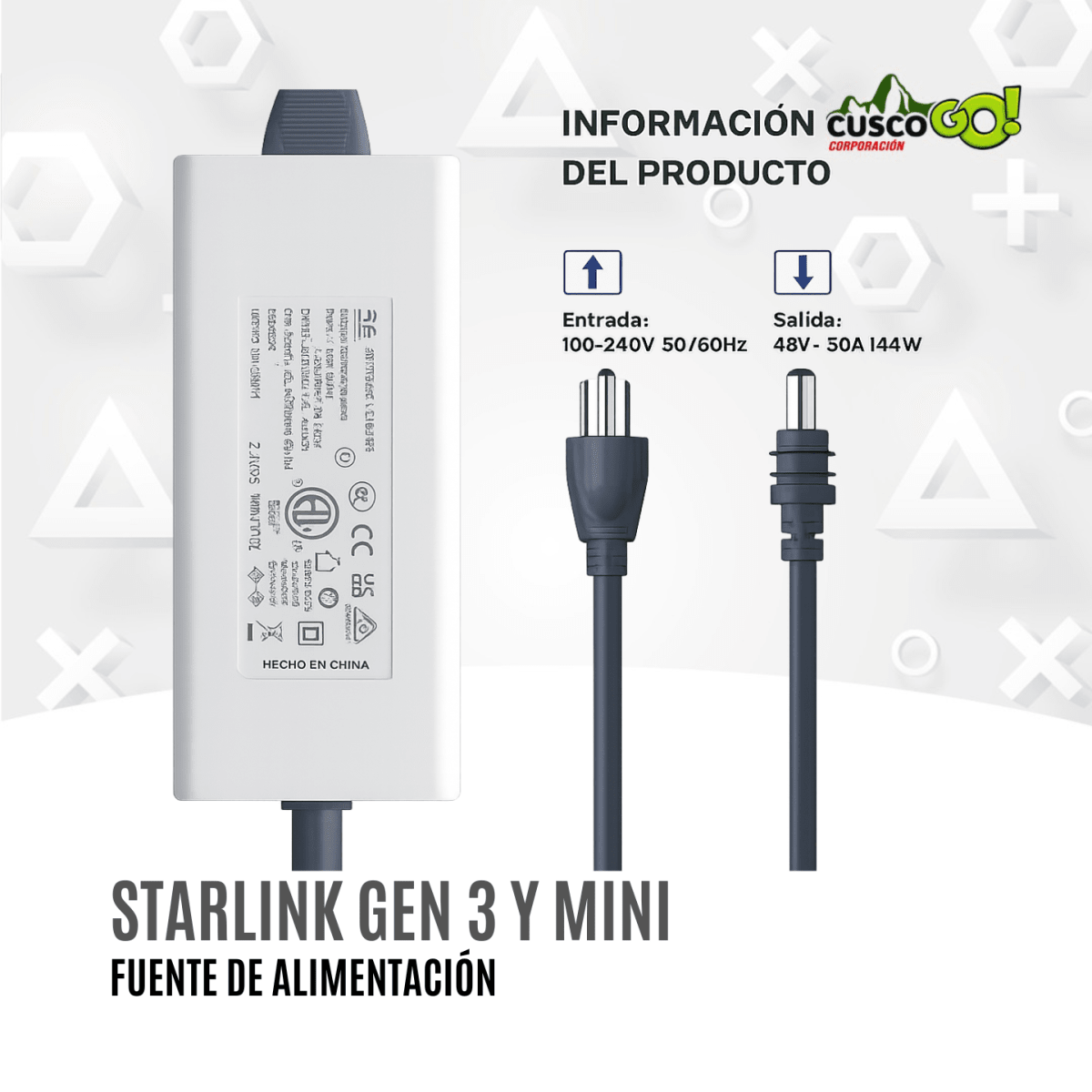 Fuente de Alimentación para Starlink Gen 3 y Mini4