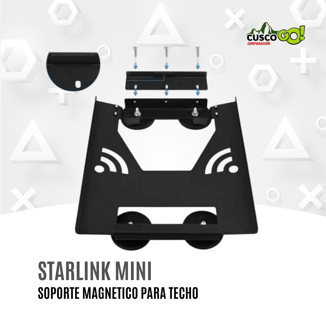 Soporte magnético para Starlink Mini de techo con imanes y goma protectora3