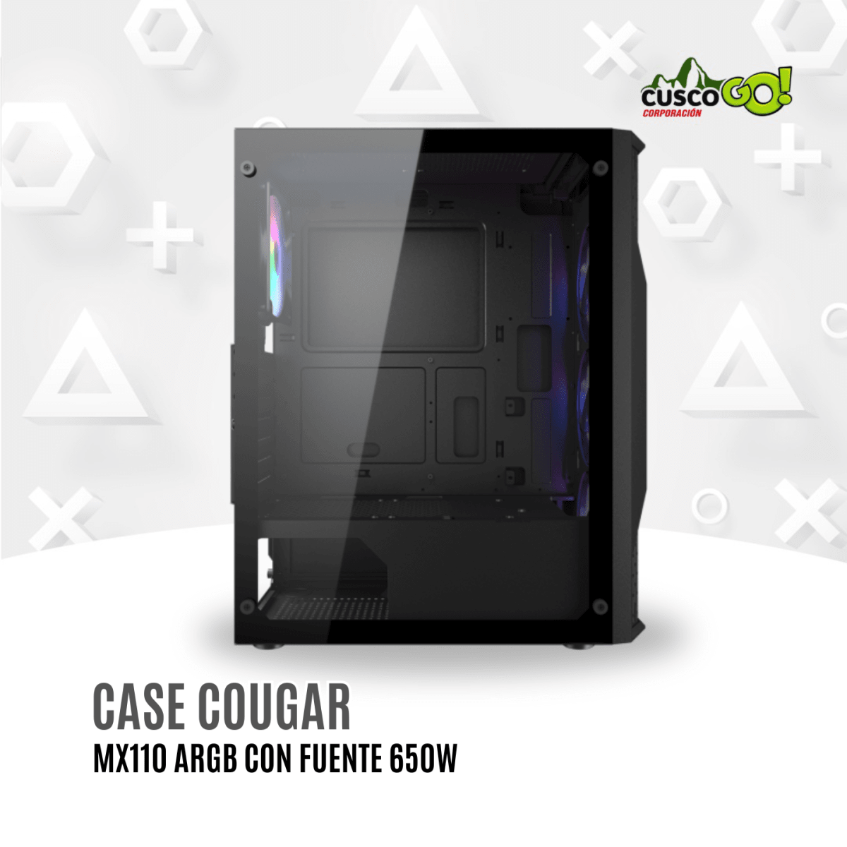 Case Gamer Cougar MX110 ARGB con Fuente 650W3