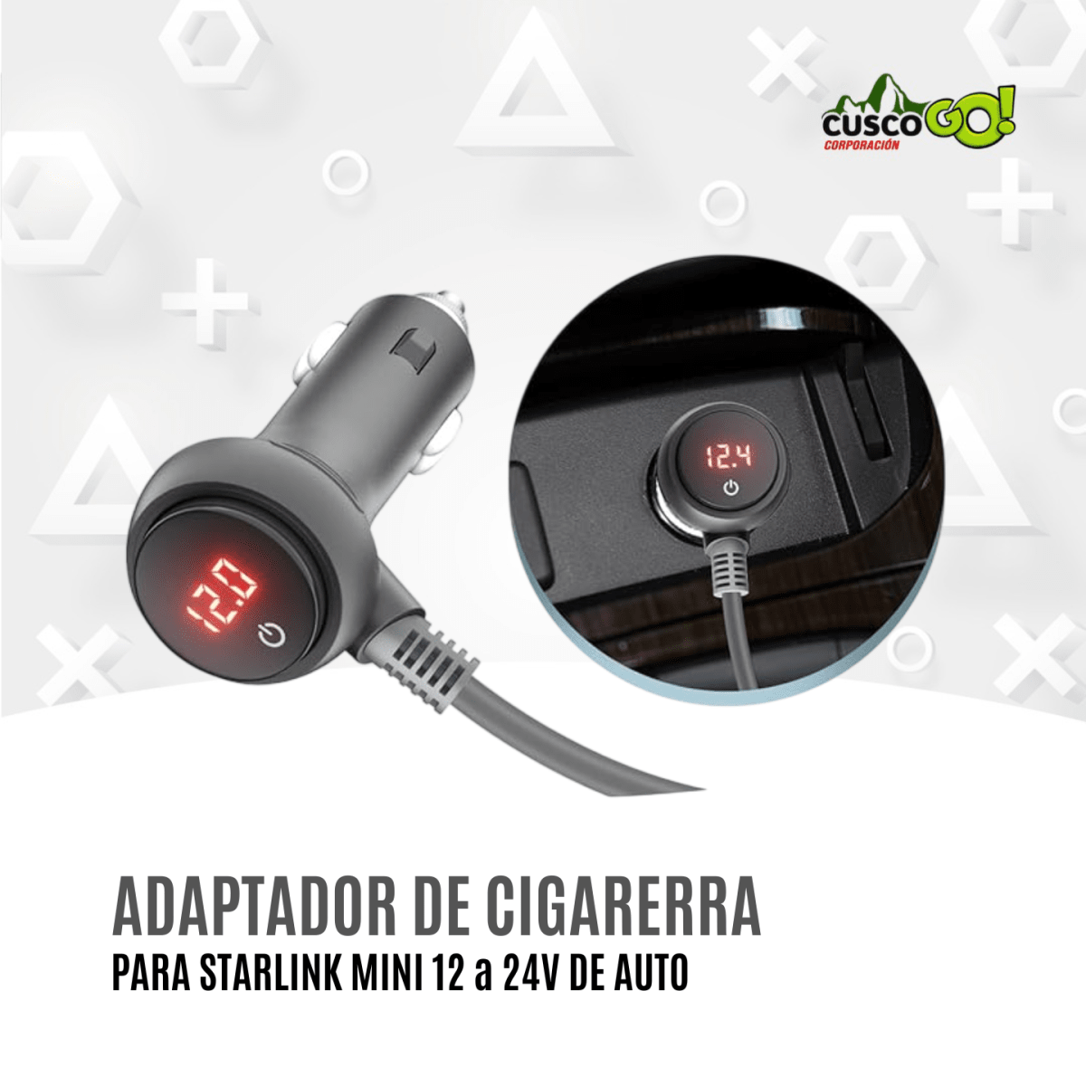 Adaptador de Cigarrera para Starlink Mini 12V–24V del Auto3
