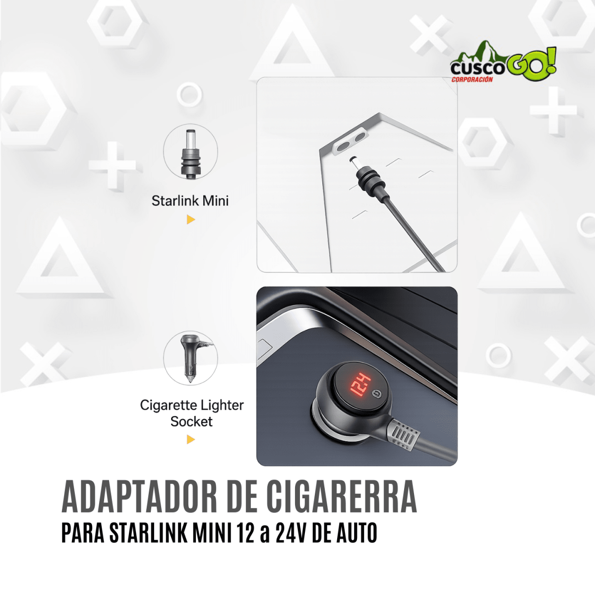 Adaptador de Cigarrera para Starlink Mini 12V–24V del Auto4