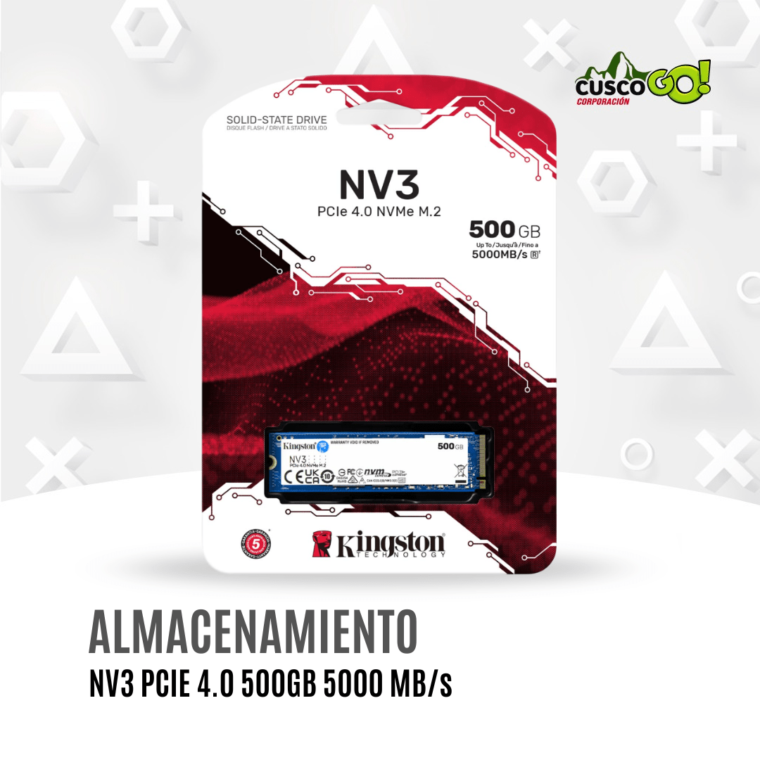 SSD Kingston NV3 500GB PCIe 4 NVMe 5000MBs M2 0