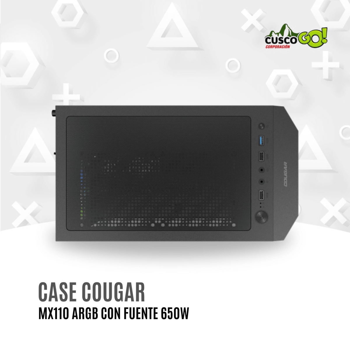 Case Gamer Cougar MX110 ARGB con Fuente 650W4