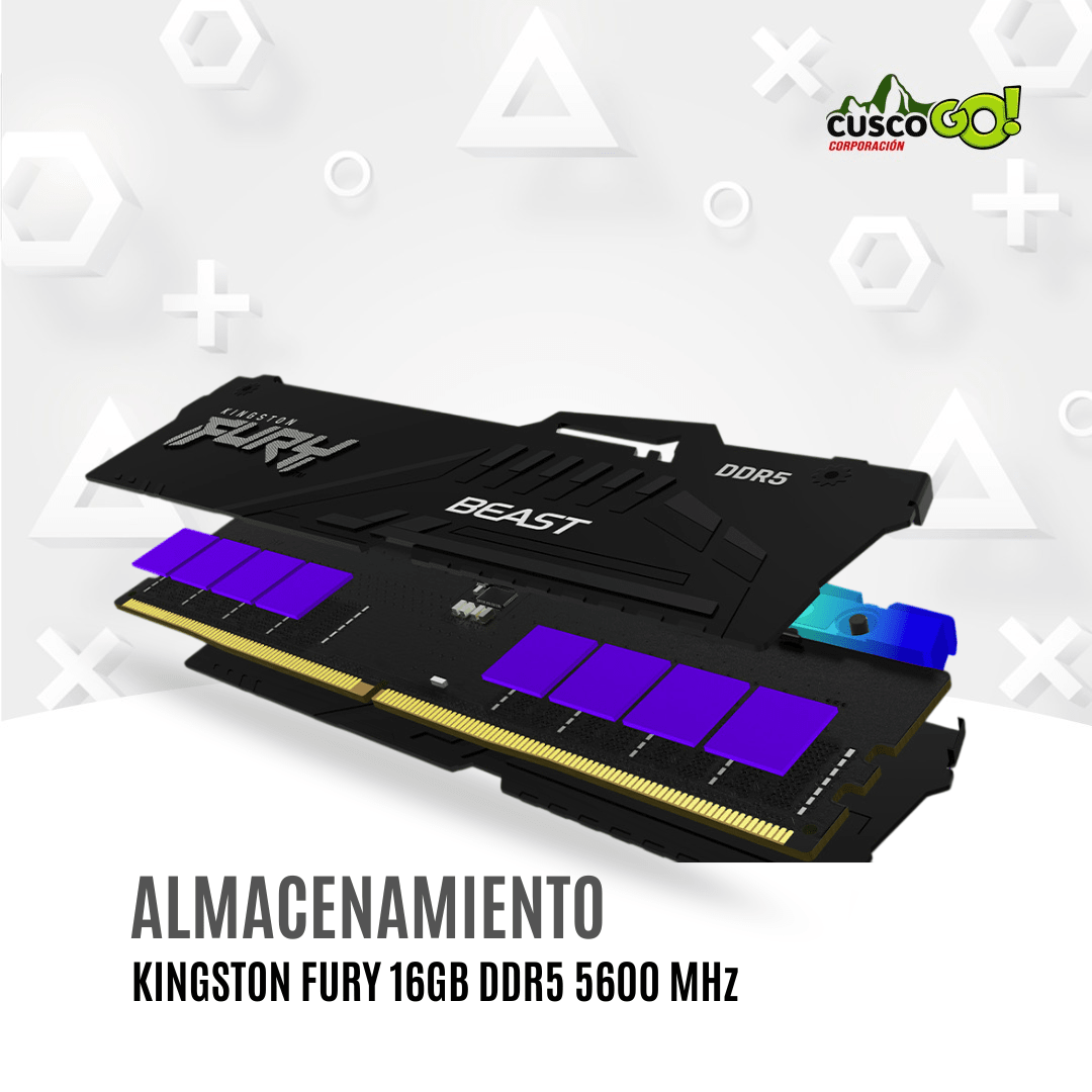 Memoria RAM Kingston FURY Beast 16GB DDR5 5600MHz DIMM CL403