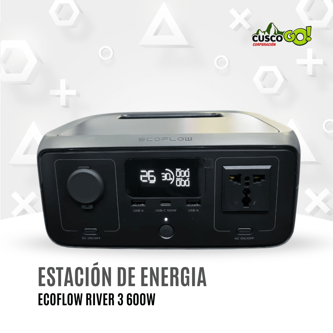 Estación de energía portátil EcoFlow River 3 600W 245Wh3