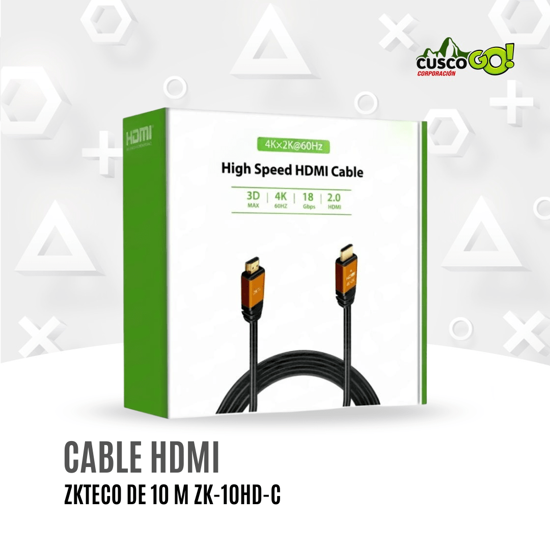 Cable HDMI ZKTeco ZK-10HD 10m alta velocidad 0