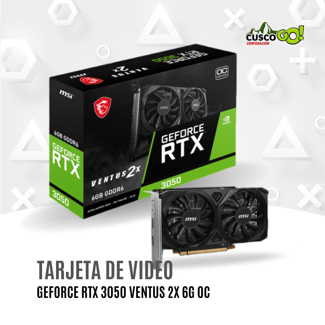 Tarjeta de Video MSI GeForce RTX 3050 Ventus 2X 6G OC 6GB GDDR6 PCIe 4 0