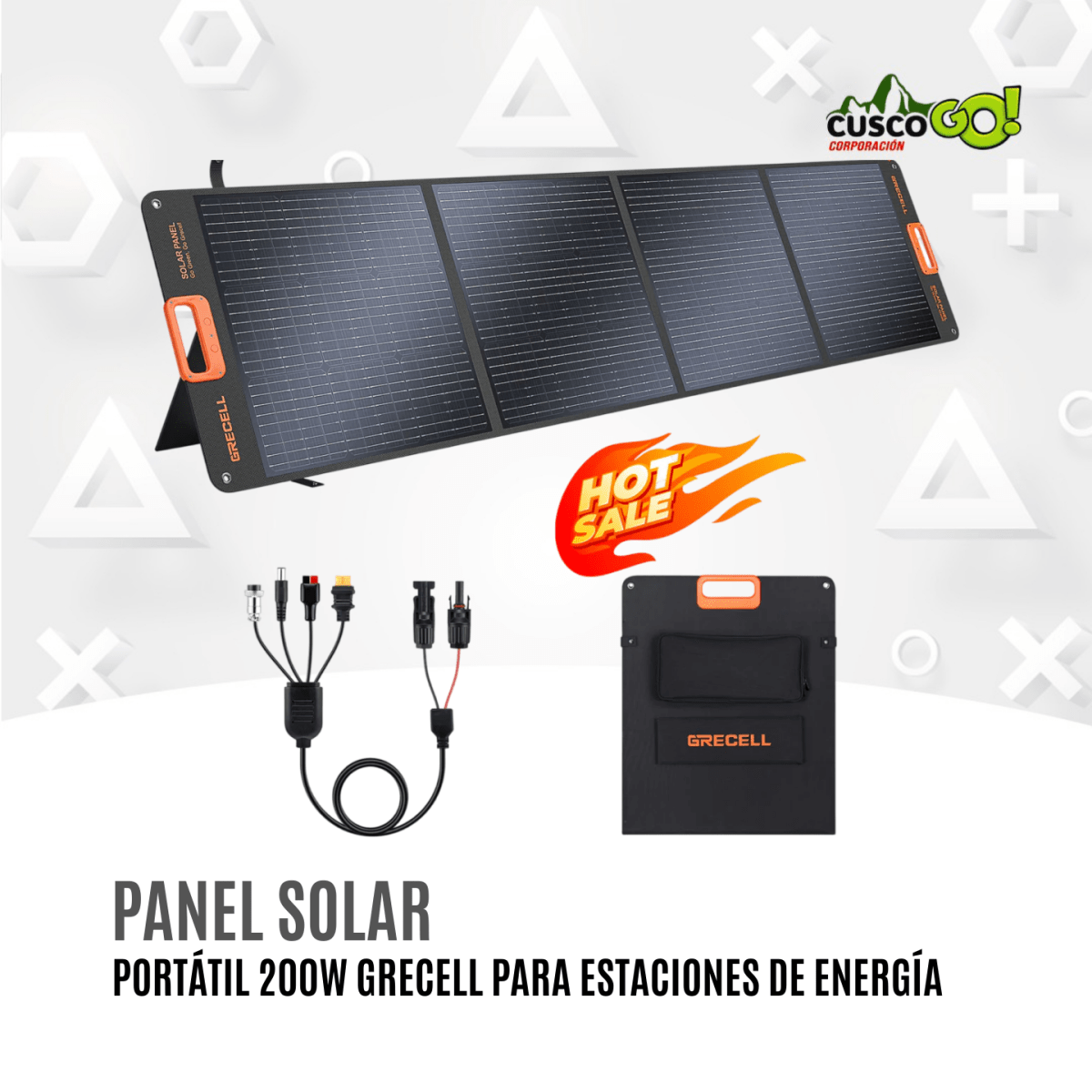 Panel Solar Portátil 200W Grecell para Estaciones de Energía 0