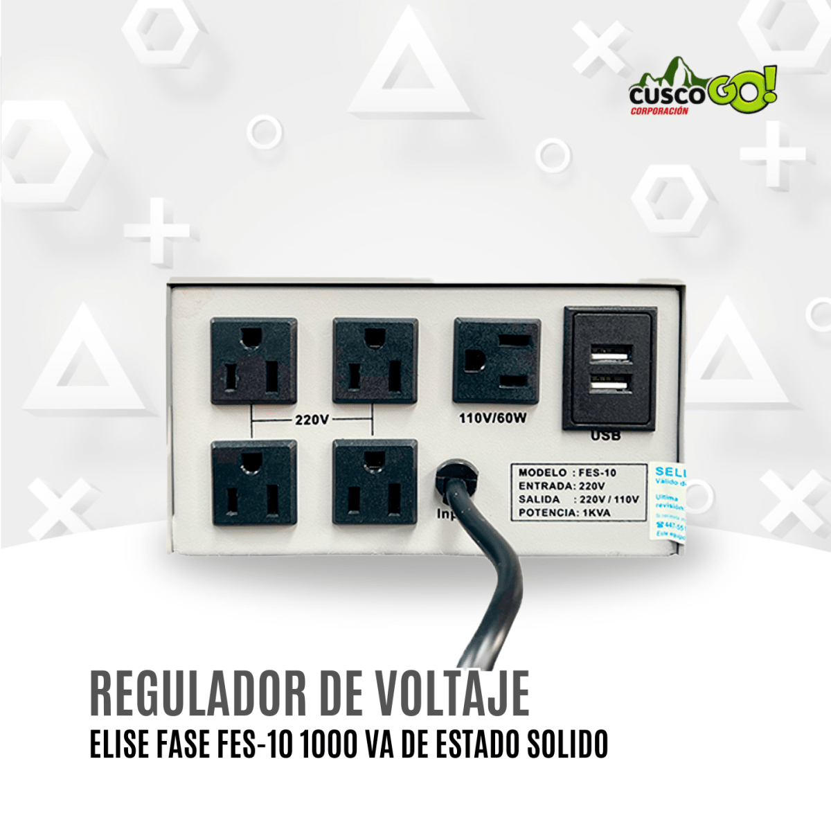 Estabilizador de voltaje Elise Fase FES10 1000VA de estado solido2