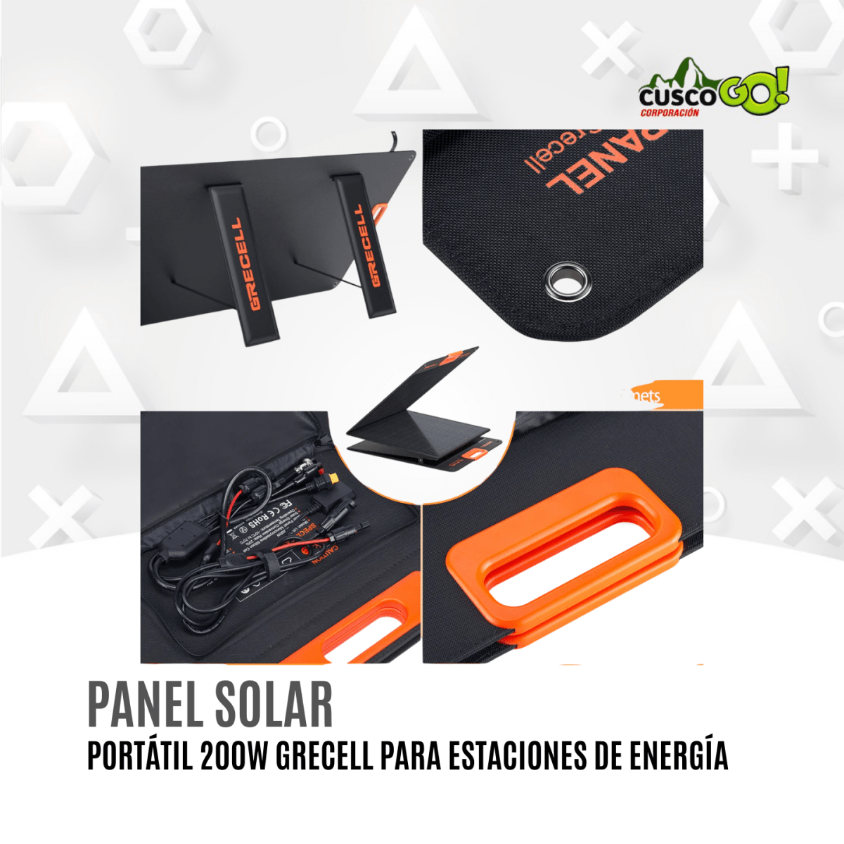 Panel Solar Portátil 200W Grecell para Estaciones de Energía4